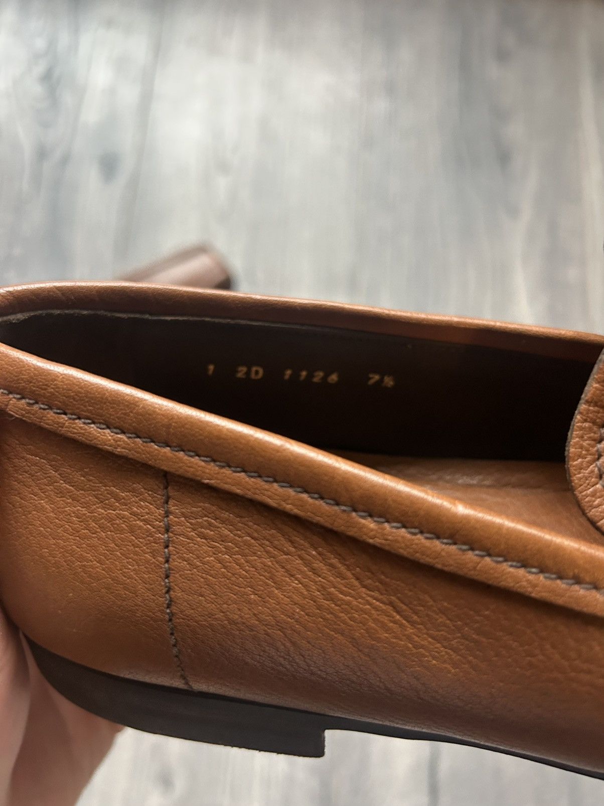 Prada Prada Brown Pebbled Leather Loafers Size US 9 / EU 42 - 9 Thumbnail