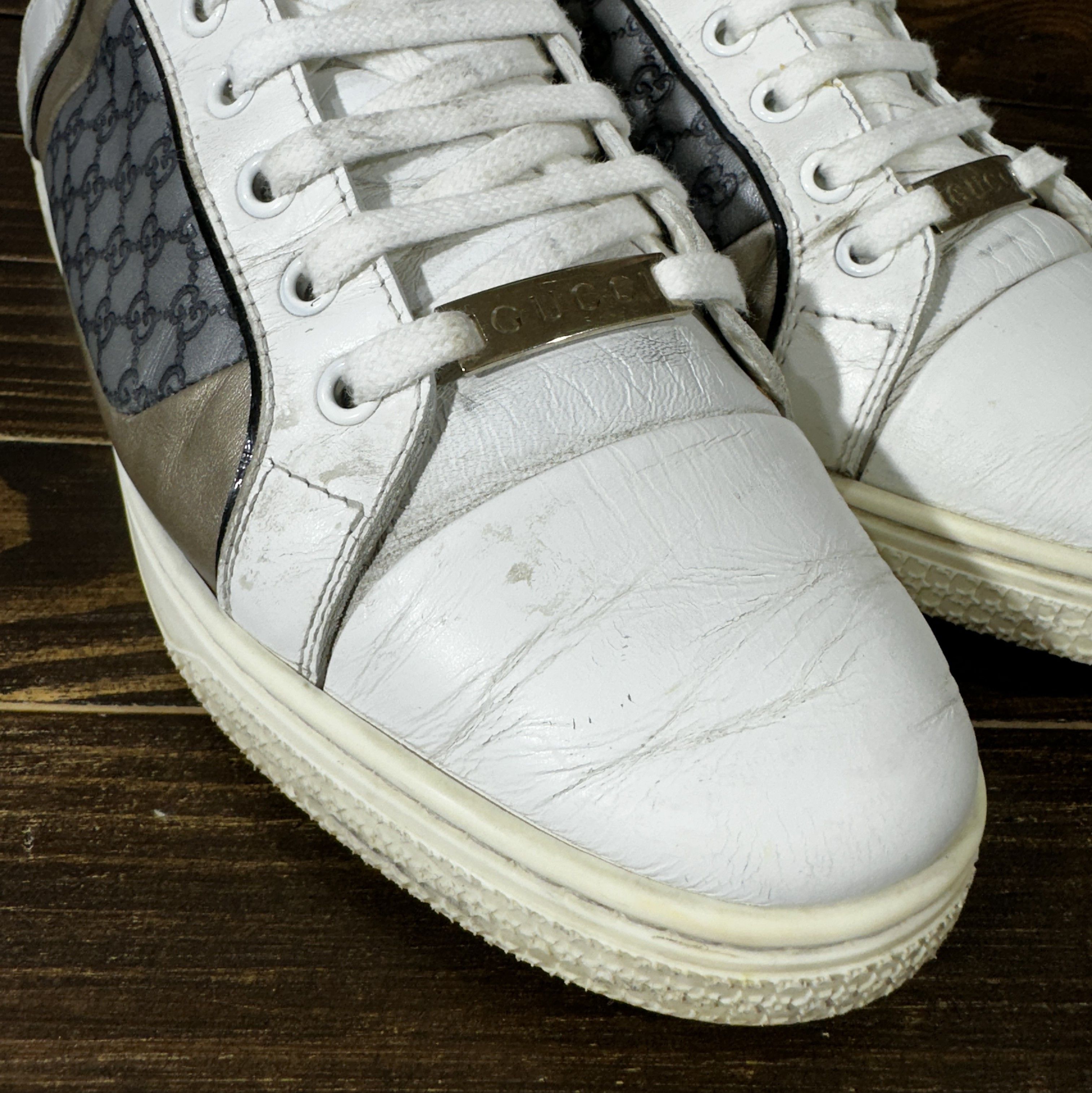 Gucci × Leather GUCCI Guccissima Monogram Leather Hi-Top Sneakers Italy Size US 9.5 / IT 39.5 - 4 Thumbnail