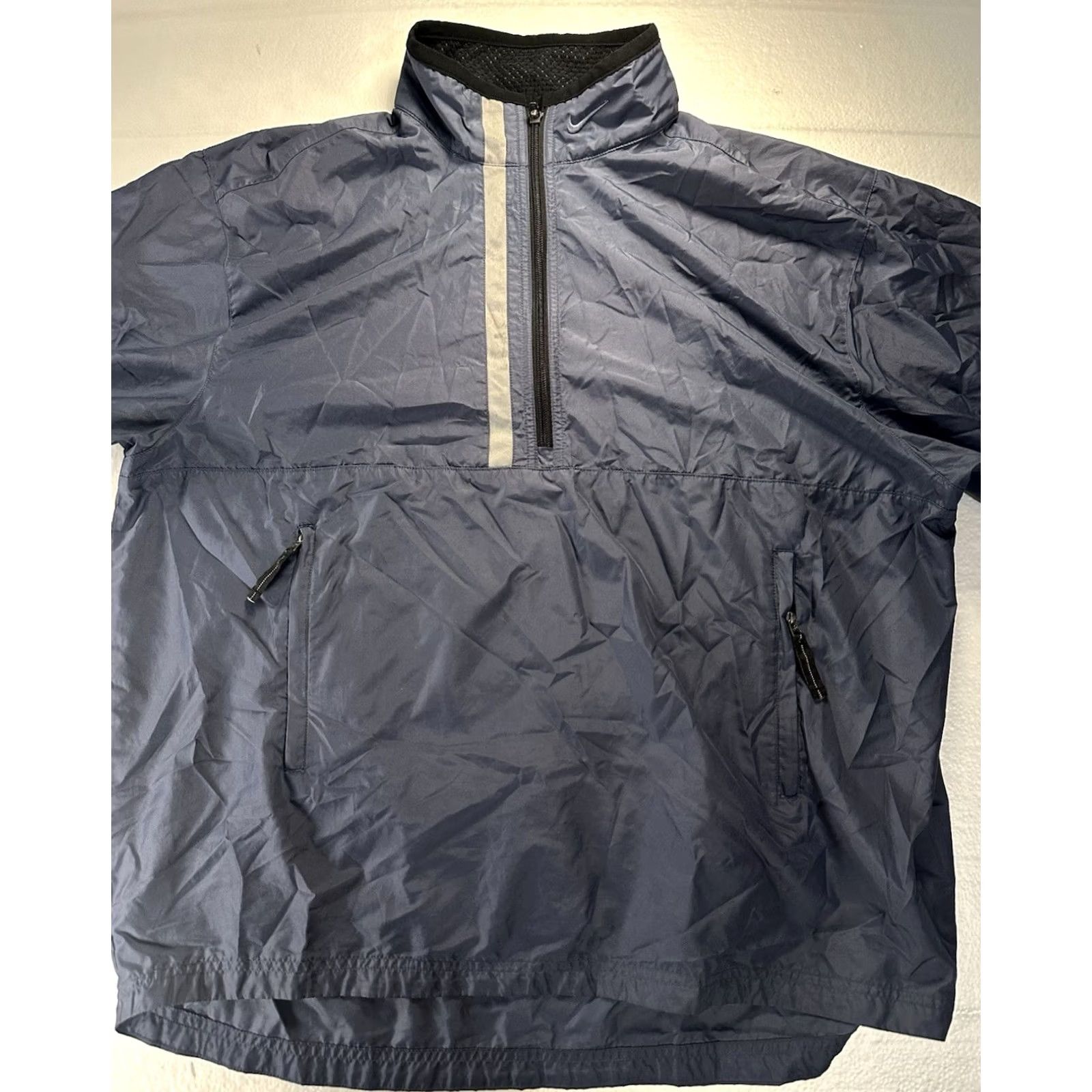 Nike VINTAGE Nike Anorak Jacket Mens Large Navy Y2K Swoosh Hooded Fleece Pullover Size US L / EU 52-54 / 3 - 4 Thumbnail