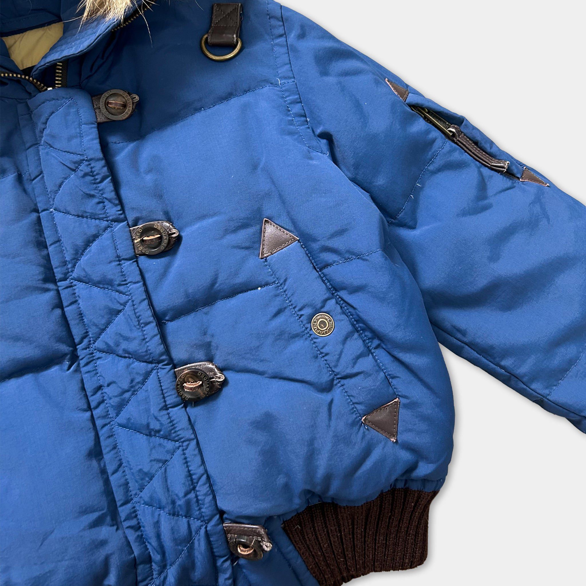 Dsquared2 Dsquared2 Blue Fur Hooded Jacket Size US XS / EU 42 / 0 - 2 Thumbnail