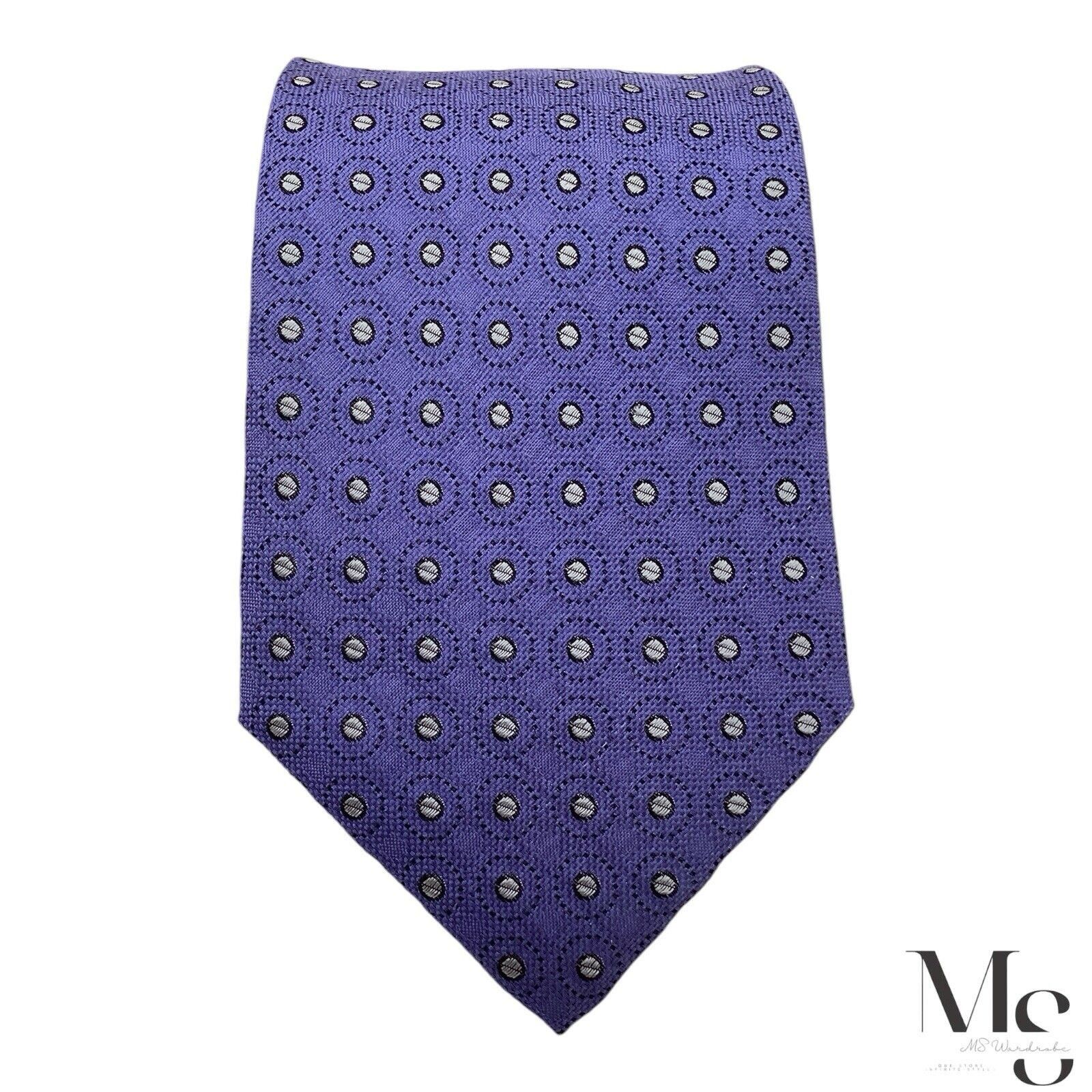 Giorgio Armani $125 GIORGIO ARMANI Blue Geometric Silk Blend Tie Made In It Size ONE SIZE - 3 Thumbnail
