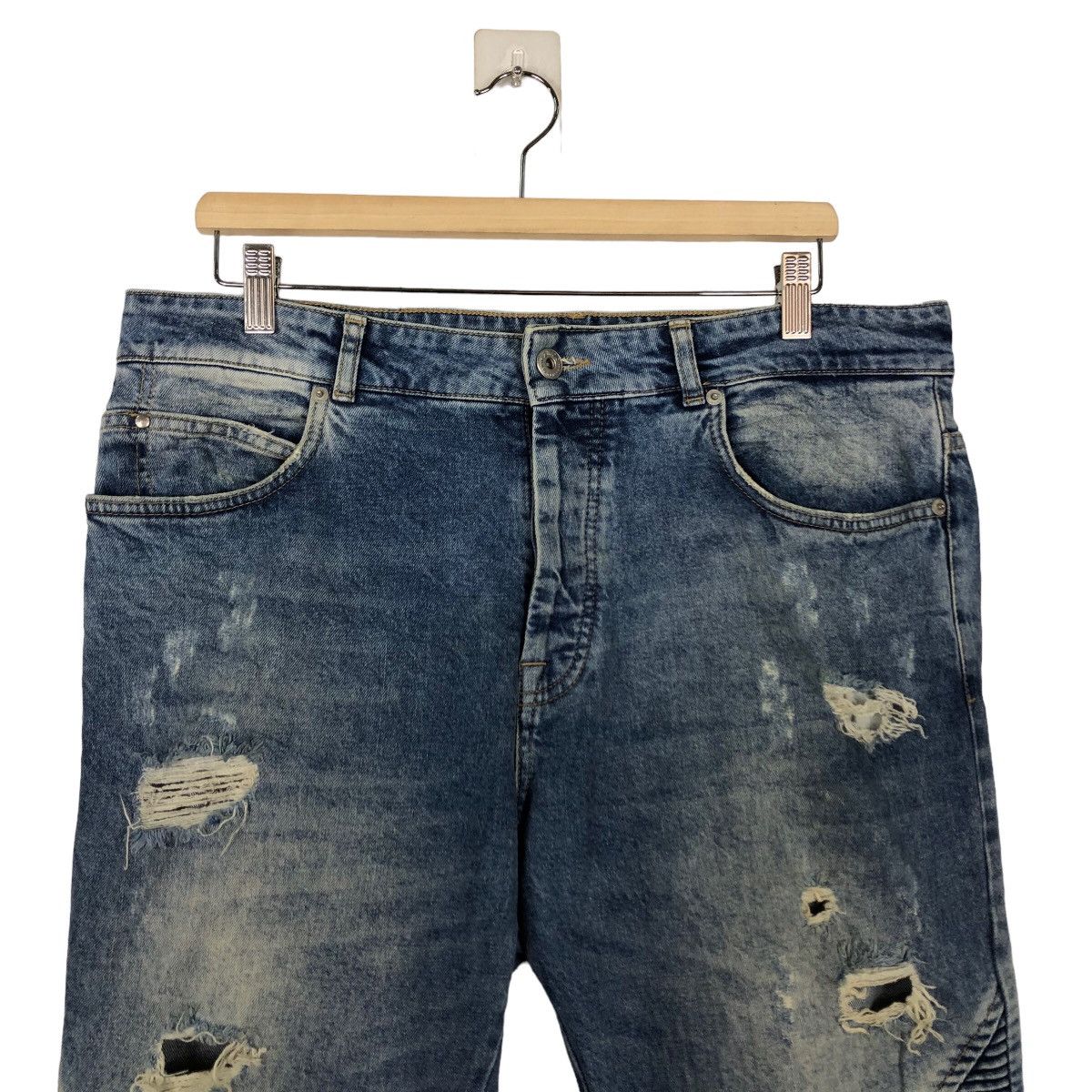 Japanese Brand 🔥Skinny Cutting Distressed Denim Jeans Zara Size US 36 / EU 52 - 3 Thumbnail