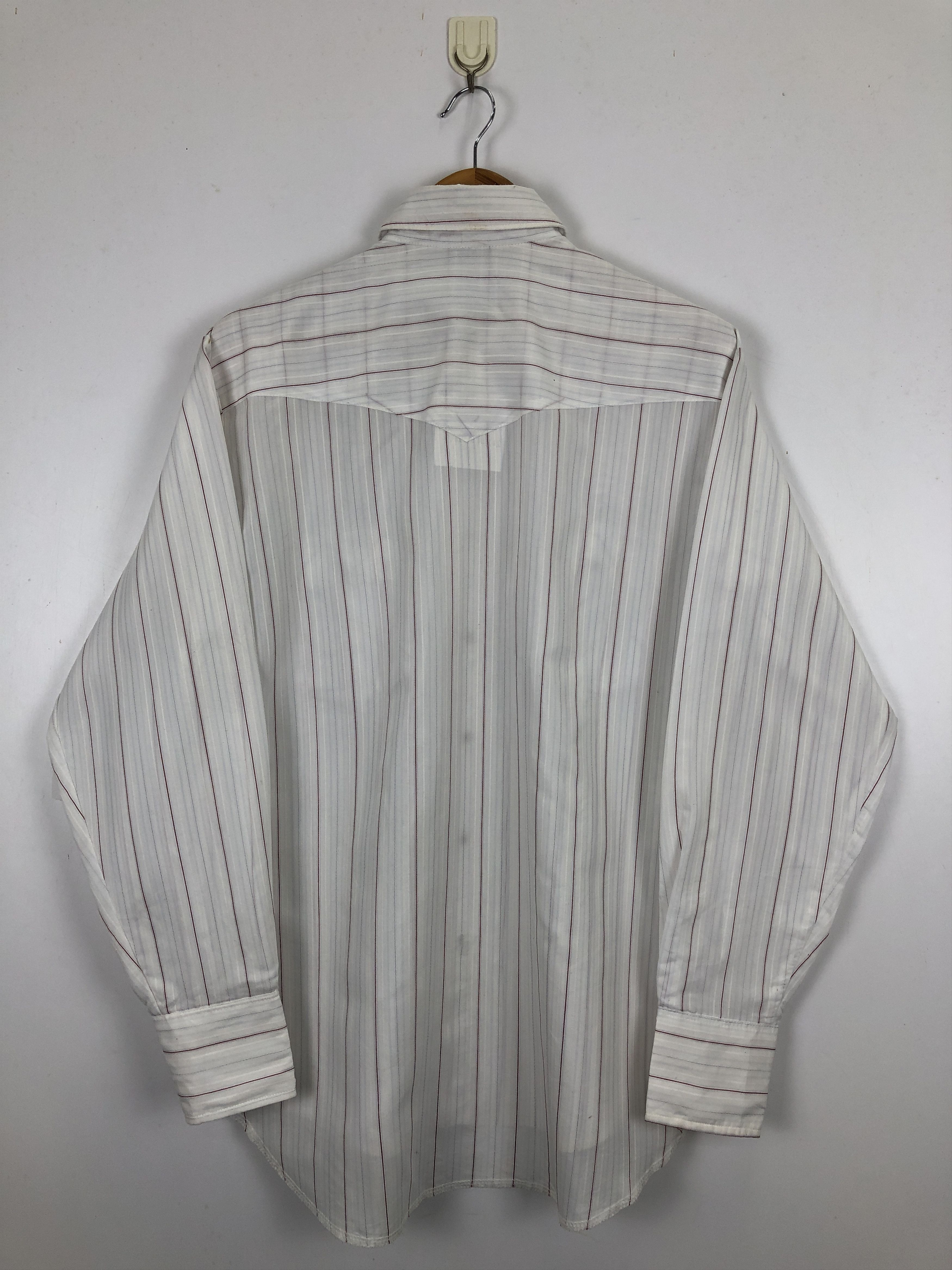 Vintage × Wrangler Vintage 80s Wrangler Stripes Western Cowboy Shirt TA0460 Size US M / EU 48-50 / 2 - 3 Thumbnail