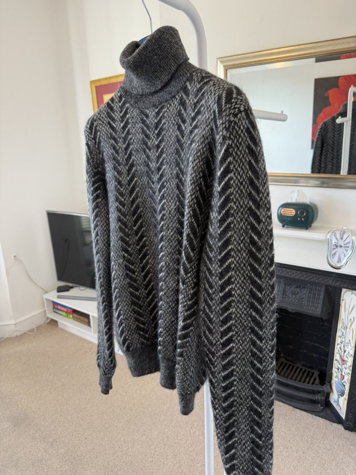 Saint Laurent Paris Saint Laurent Mohair Grey Turtle Neck Sweater Size US XS / EU 42 / 0 - 2 Thumbnail