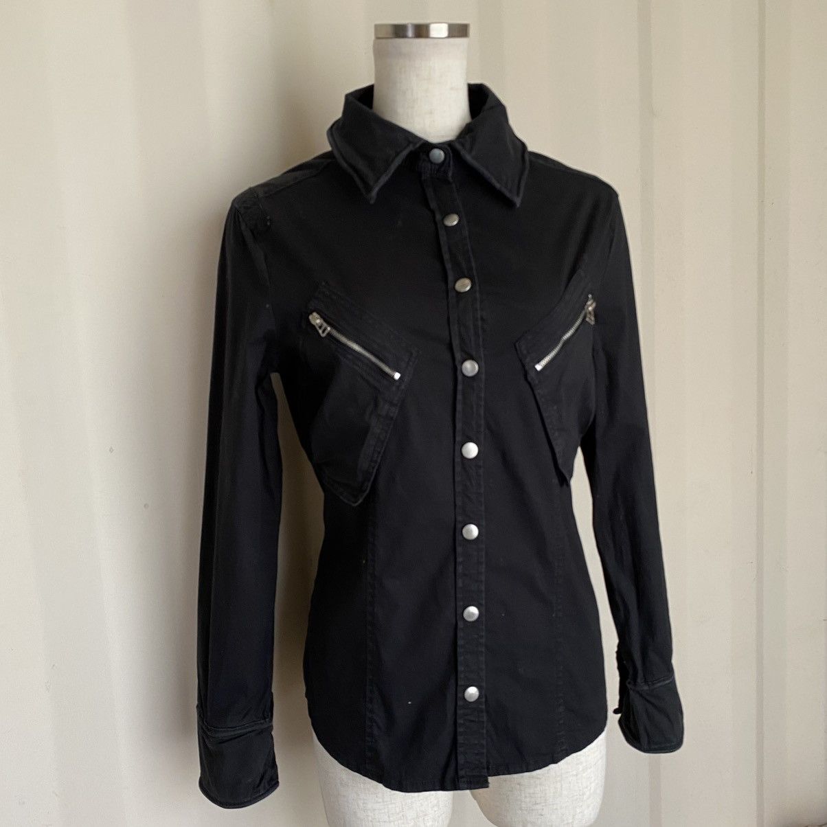 Japanese Brand Punk Presque Tout Black Snap-Button Shirt Size S / US 4 / IT 40 - 14 Thumbnail