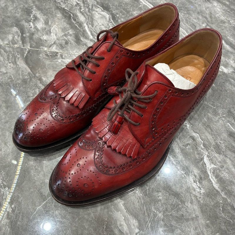 Gucci Men's Red Brogue Casual Shoes