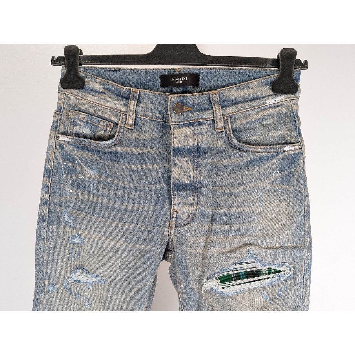 Amiri o1rshd1 MX1 Plaid Jeans in Clay Indigo Size US 30 / EU 46 - 11 Thumbnail