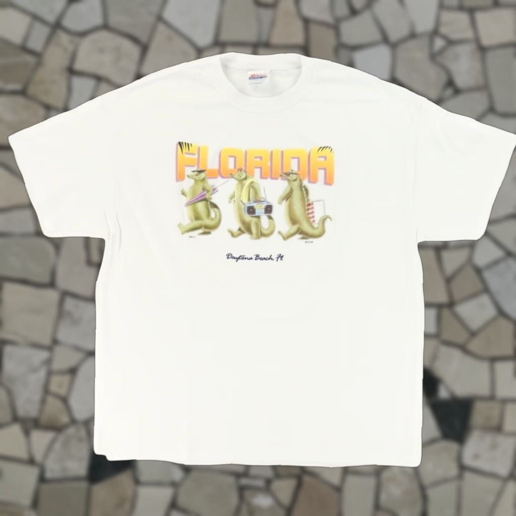 Hanes Hanes Florida Alligator Solid T-Shirt White Men's XL Shirt Size US XL / EU 56 / 4 - 1 Thumbnail