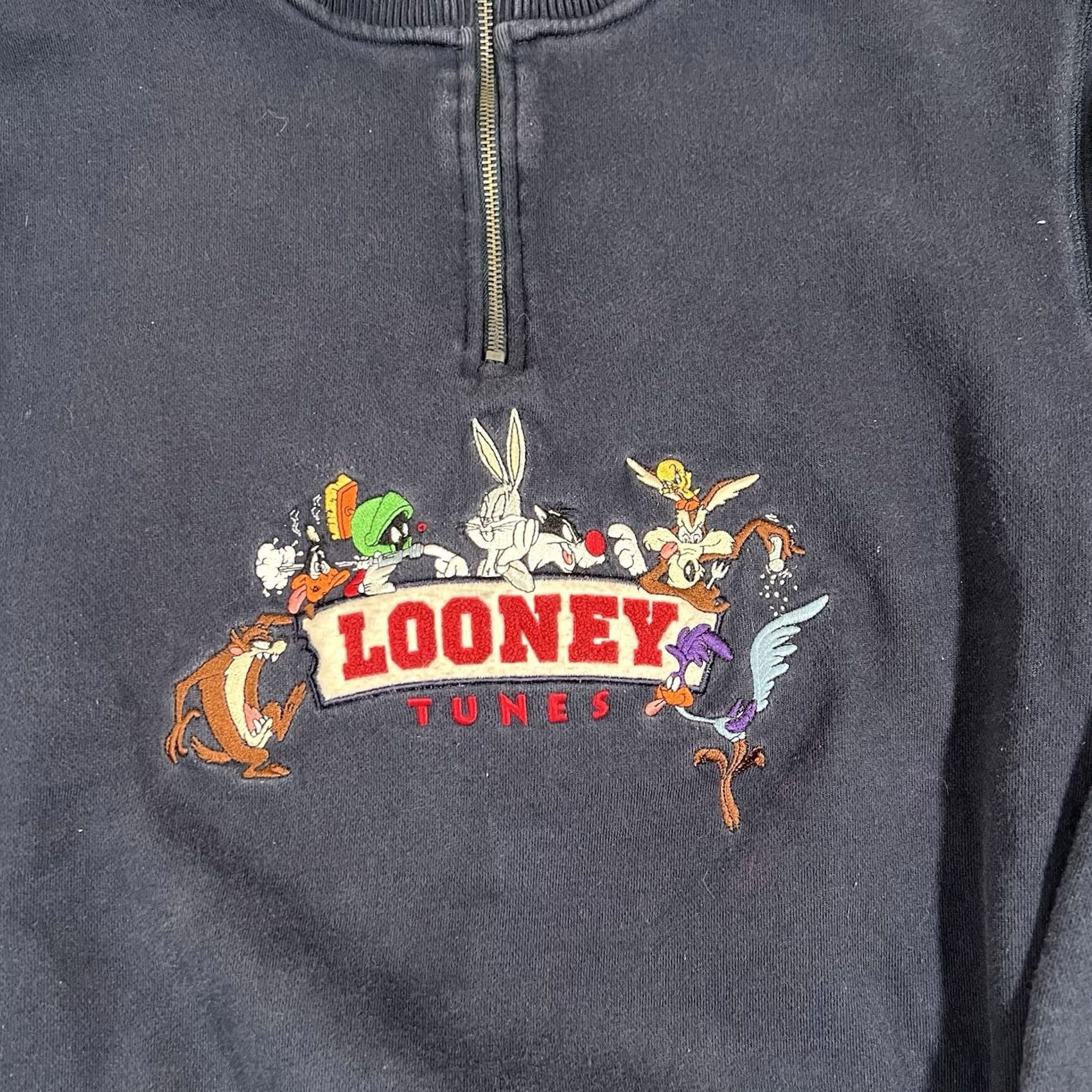 Vintage VINTAGE Warner Bros. Looney Tunes Sweatshirt XS Pullover 1/4 Zip Blue Men XS Size US XS / EU 42 / 0 - 4 Thumbnail