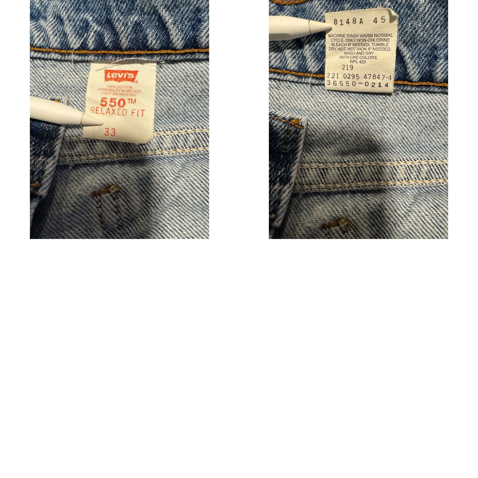 Levi's VINTAGE Levi’s 550 Orange Tab Relaxed Fit Denim Shorts Men’s 33 USA Made 90s Size US 33 - 10 Thumbnail