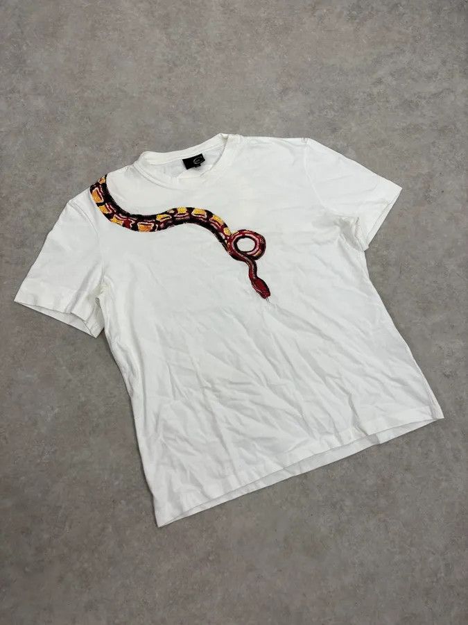 Just Cavalli 2000s Cavalli Red Snake White T-Shirt Size US S / EU 44-46 / 1 - 4 Thumbnail
