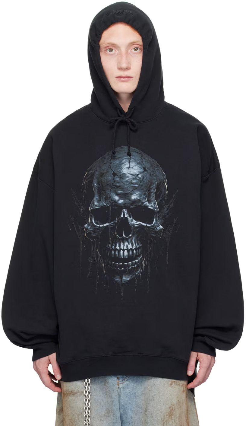 Vetements VETEMENTS Black Skull Metal Hoodie Size US M / EU 48-50 / 2 - 6 Thumbnail