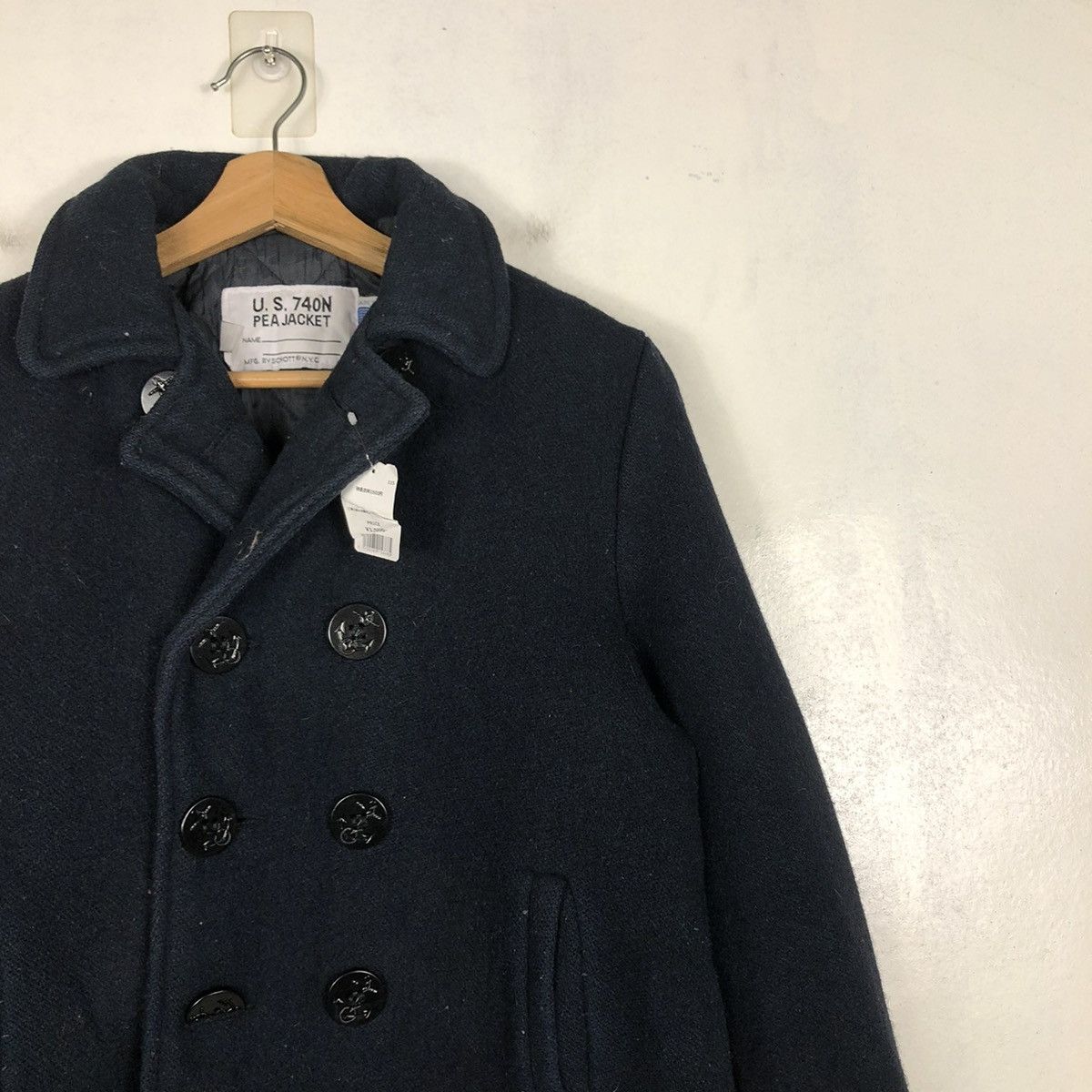 Schott 📌VINTAGE WOOL BIKER JACKET DOUBLE COLLAR SCHOTT USA Size US S / EU 44-46 / 1 - 7 Thumbnail