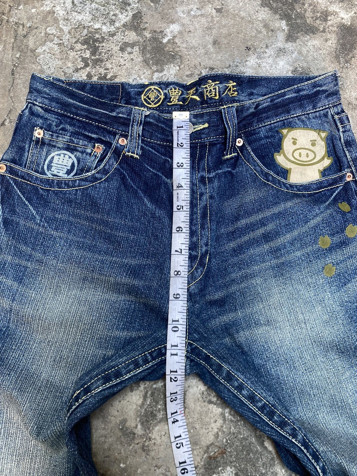 Japanese Brand Japanese Brand Buden Shouten Pig Graphic Printed Denim Pants Size US 31 - 9 Thumbnail