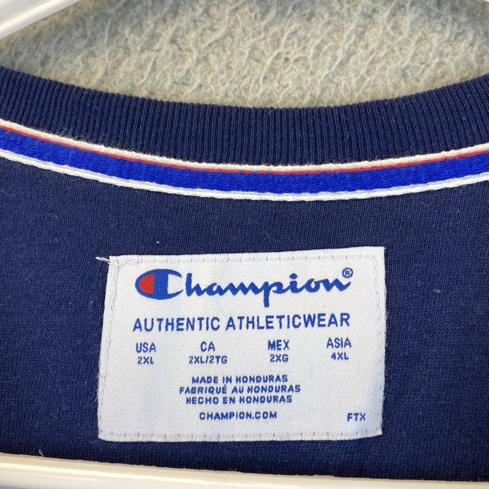 Champion CHAMPION Pullover Sweater Fleece Adult XXL Blue Logo Mens Size US XXL / EU 58 / 5 - 6 Thumbnail