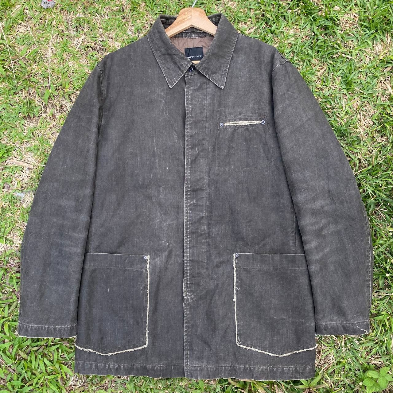 image of Boycott Denim Jacket Quilted Linen Jean Chore Jacket, Men's (Size Large)
