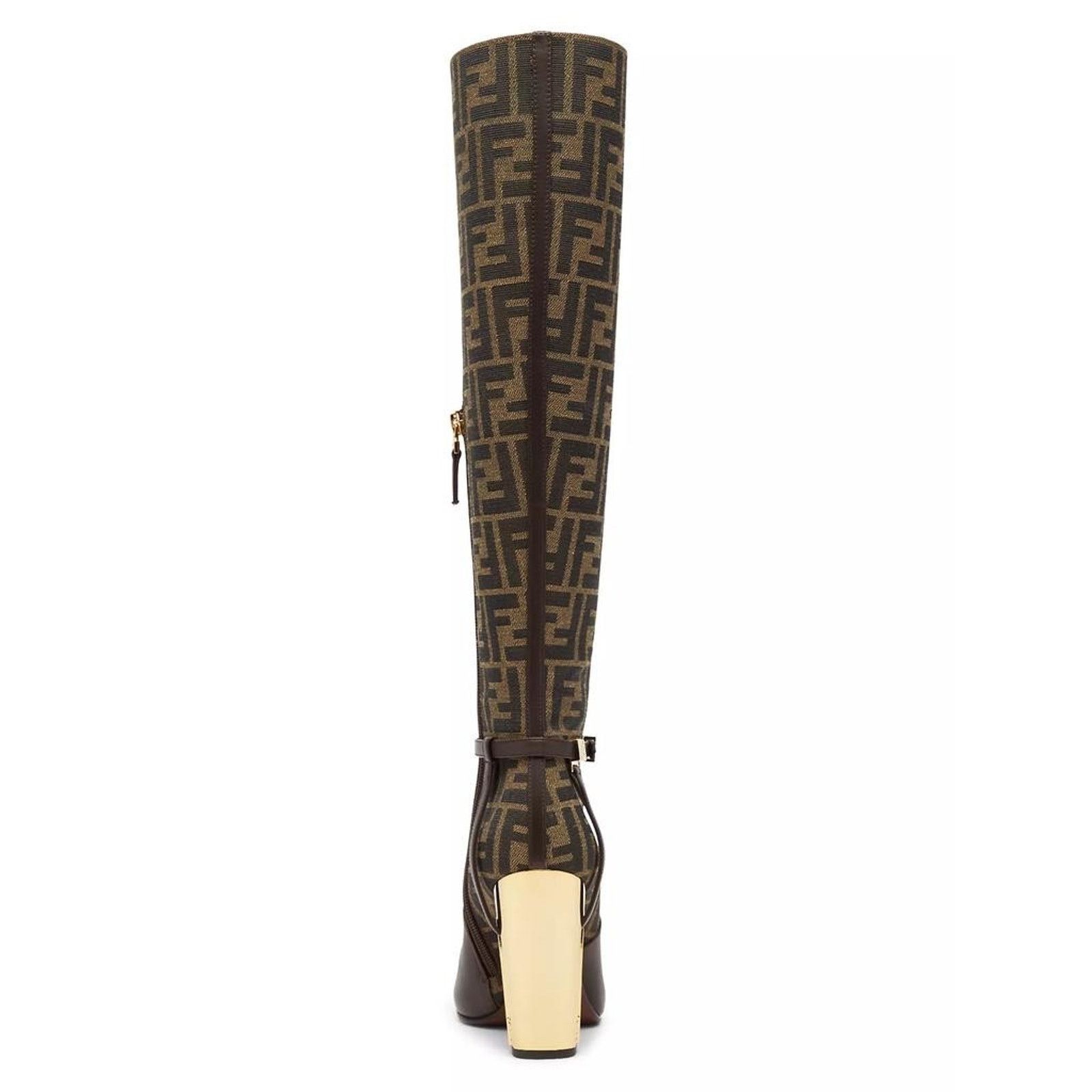 Fendi Fendi 105mm Traced Brown Leather Monogram FF Logo Size US 7 / IT 37 - 16 Thumbnail