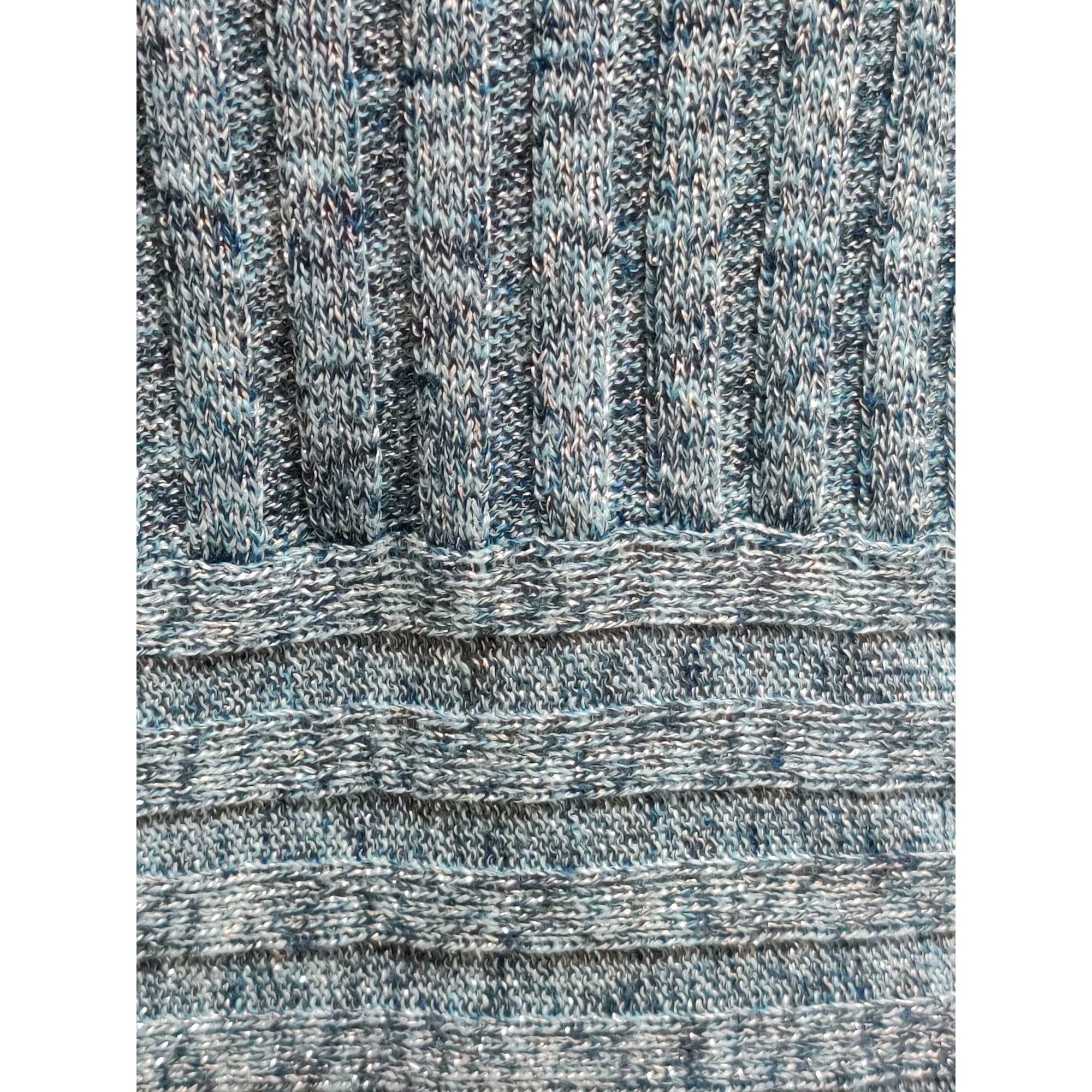Other Roz & Ali Petite M Womens Blue Cardigan Metallic Open Front Size M / US 6-8 / IT 42-44 - 9 Thumbnail
