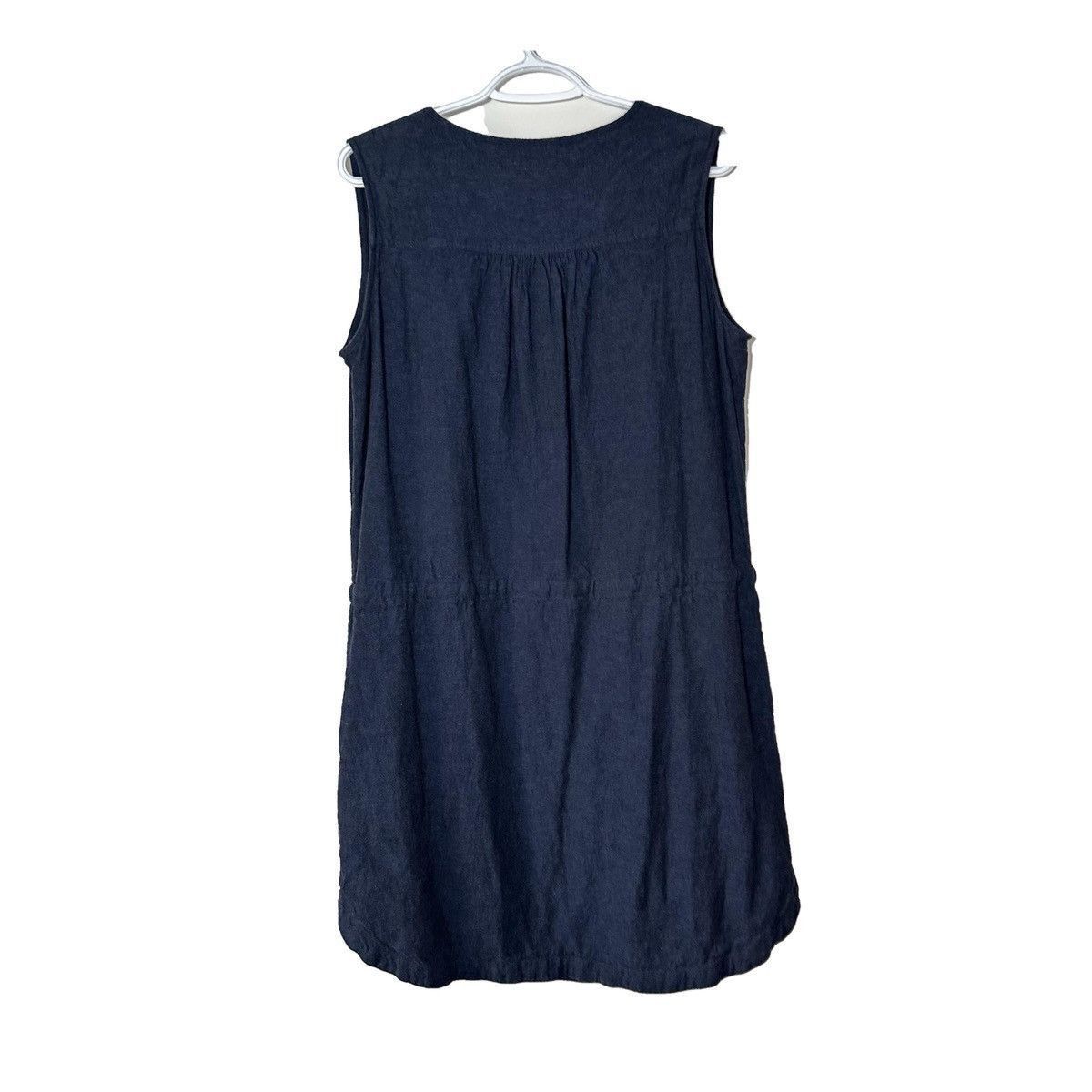 Roots Roots Linen Navy Sleeveless Dress Drawstring Waist Medium Size M / US 6-8 / IT 42-44 - 2 Thumbnail