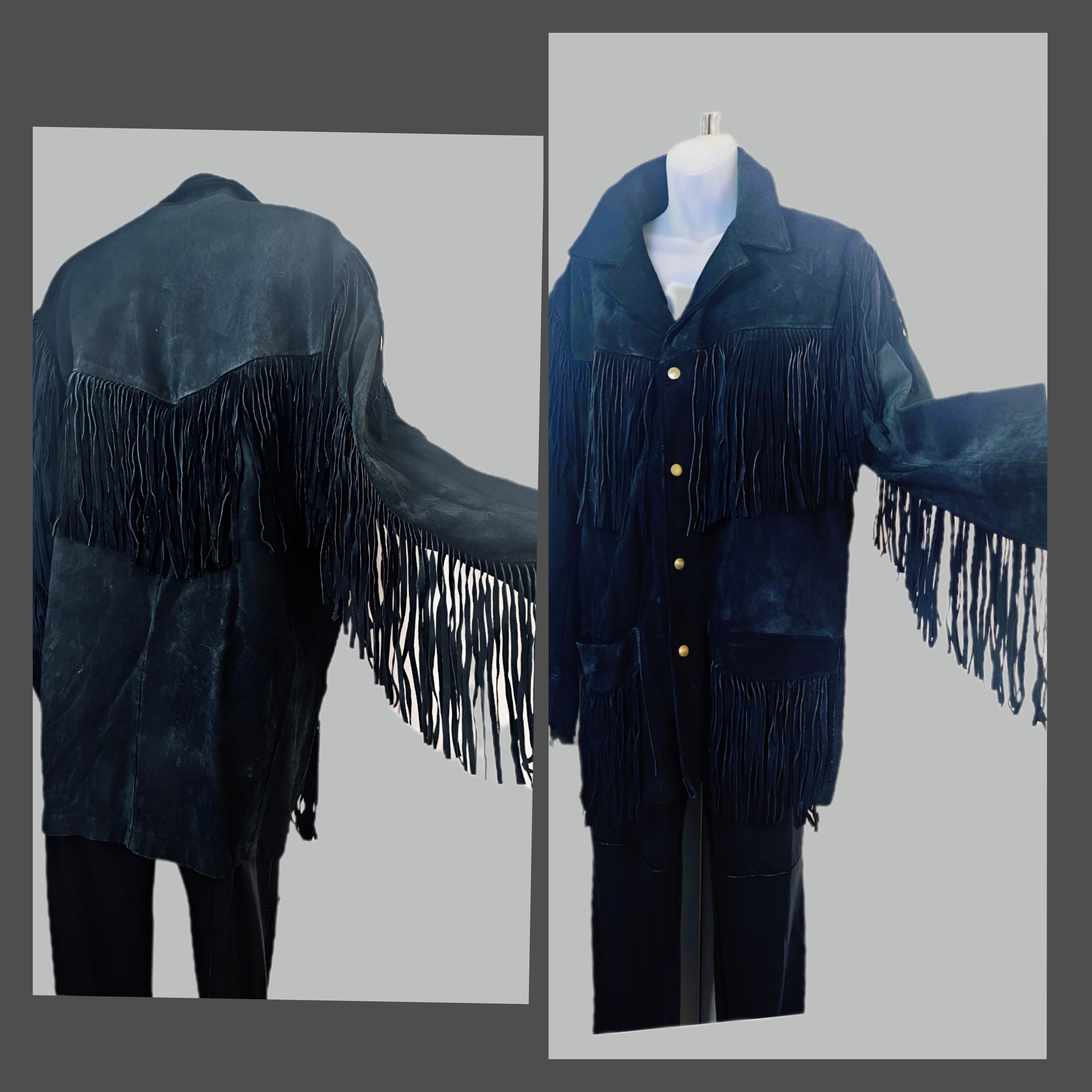 DKNY DKNY Rockstar 1980s Suede Fringe Jacket Men’s M Gently Used Size US M / EU 48-50 / 2 - 1 Thumbnail