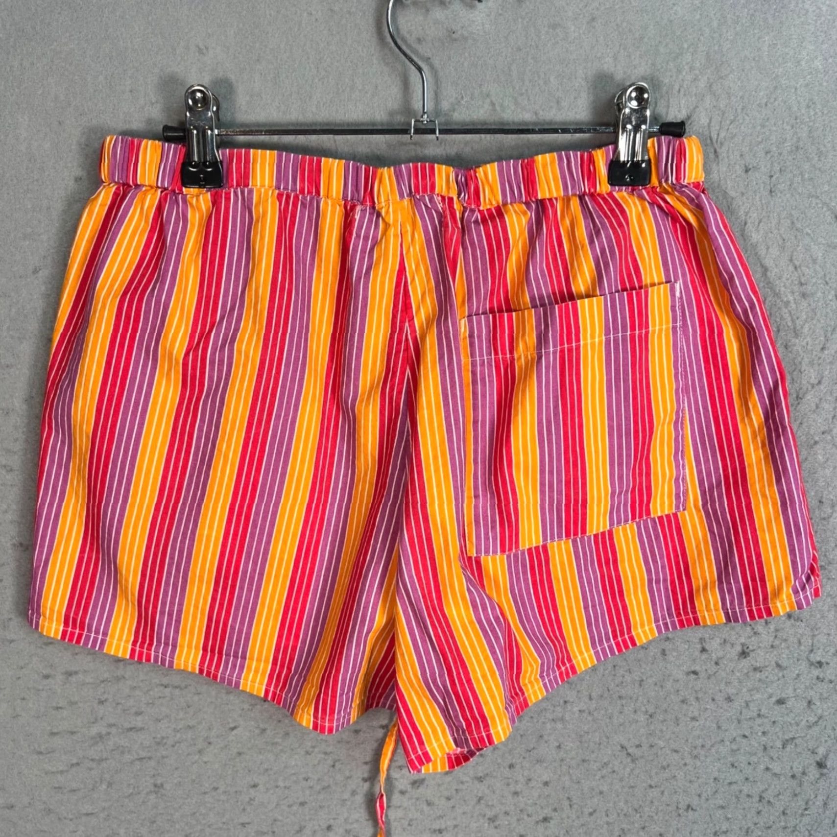 Vintage L*Space Womens XS Striped Cotton Lounge Shorts Drawstring Size 26" / US 2 / IT 38 - 2 Thumbnail