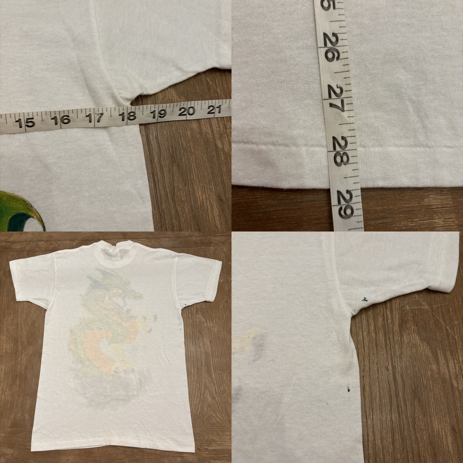 Vintage VINTAGE Dragon Hand Painted T-Shirt Wright David Taylor Size L Men's White Dragon Theme 90s Concert Artwork Shirt Mens Size US L / EU 52-54 / 3 - 8 Thumbnail