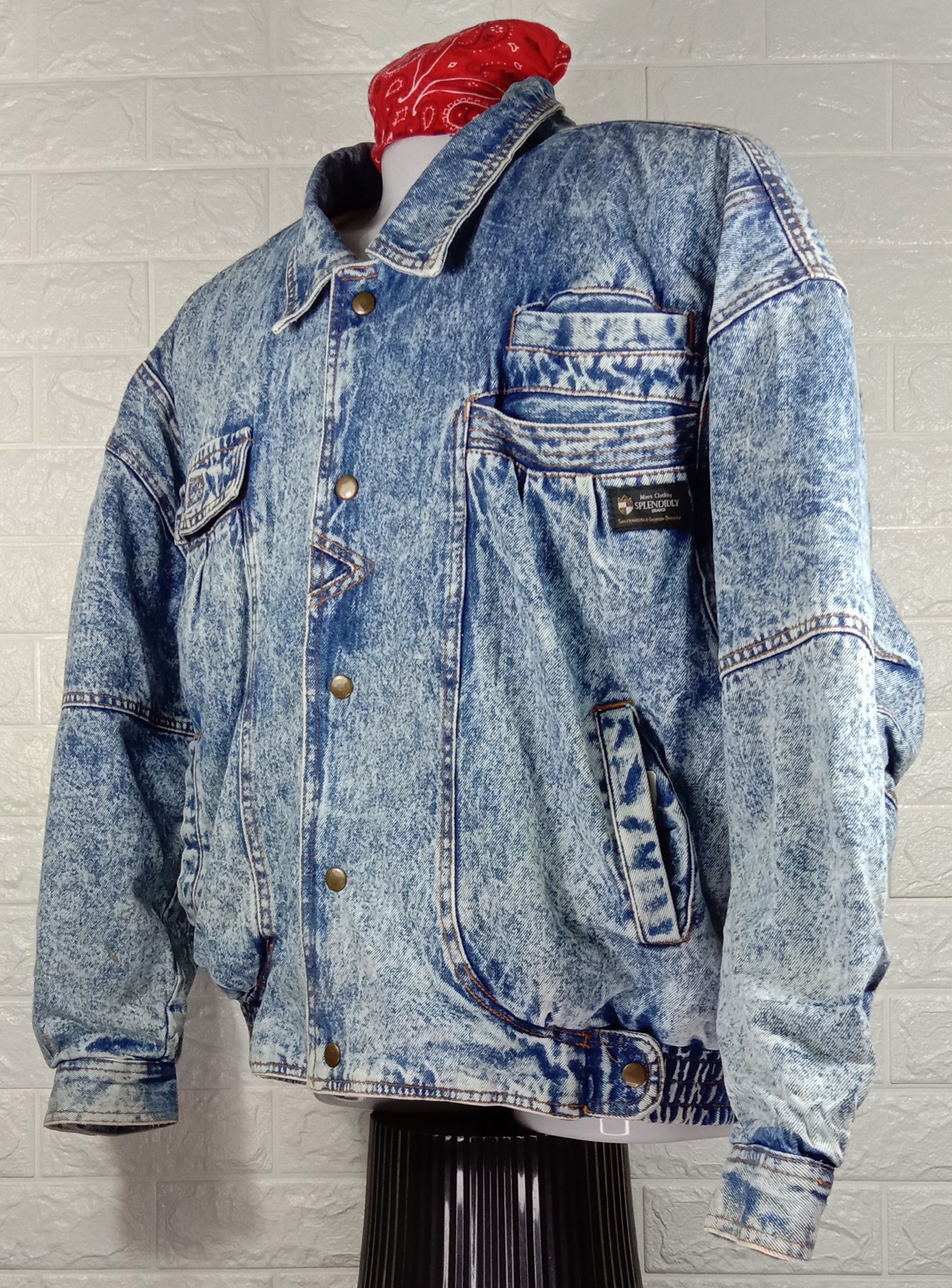 Vintage Vintage Splendidly Acid Wash Denim Jacket Size US L / EU 52-54 / 3 - 3 Thumbnail