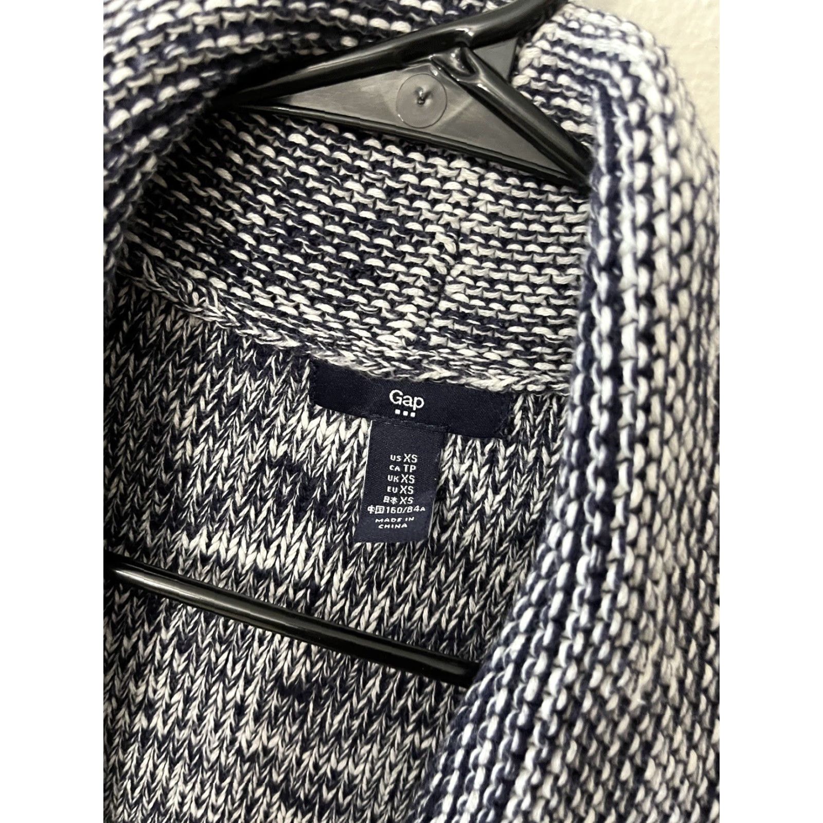 Gap GAP Cardigan Women's XS Blue White Heavyweight Knit Pockets Long Sleeve Open Front Fall Winter Womens Size XS / US 0-2 / IT 36-38 - 3 Thumbnail