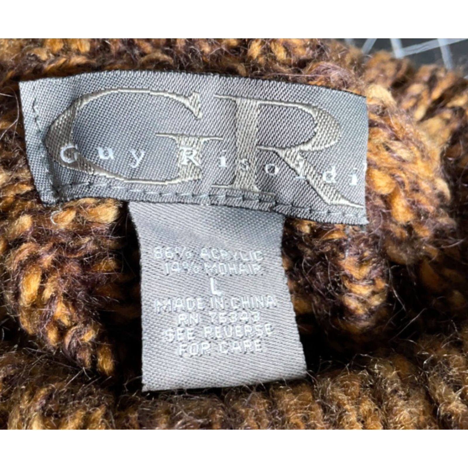 Vintage VINTAGE Guy Risoldi Sweater Men's Large Brown Mohair Blend Turtleneck Chunky Knit Preppy 90s Mens Size US L / EU 52-54 / 3 - 3 Thumbnail