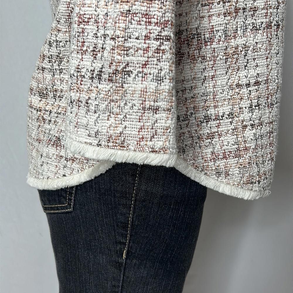 Designer W5 Antrhro 3/4 Sleeve Houndstooth Tweed Top w/Back Zipper, M Size M / US 6-8 / IT 42-44 - 6 Thumbnail