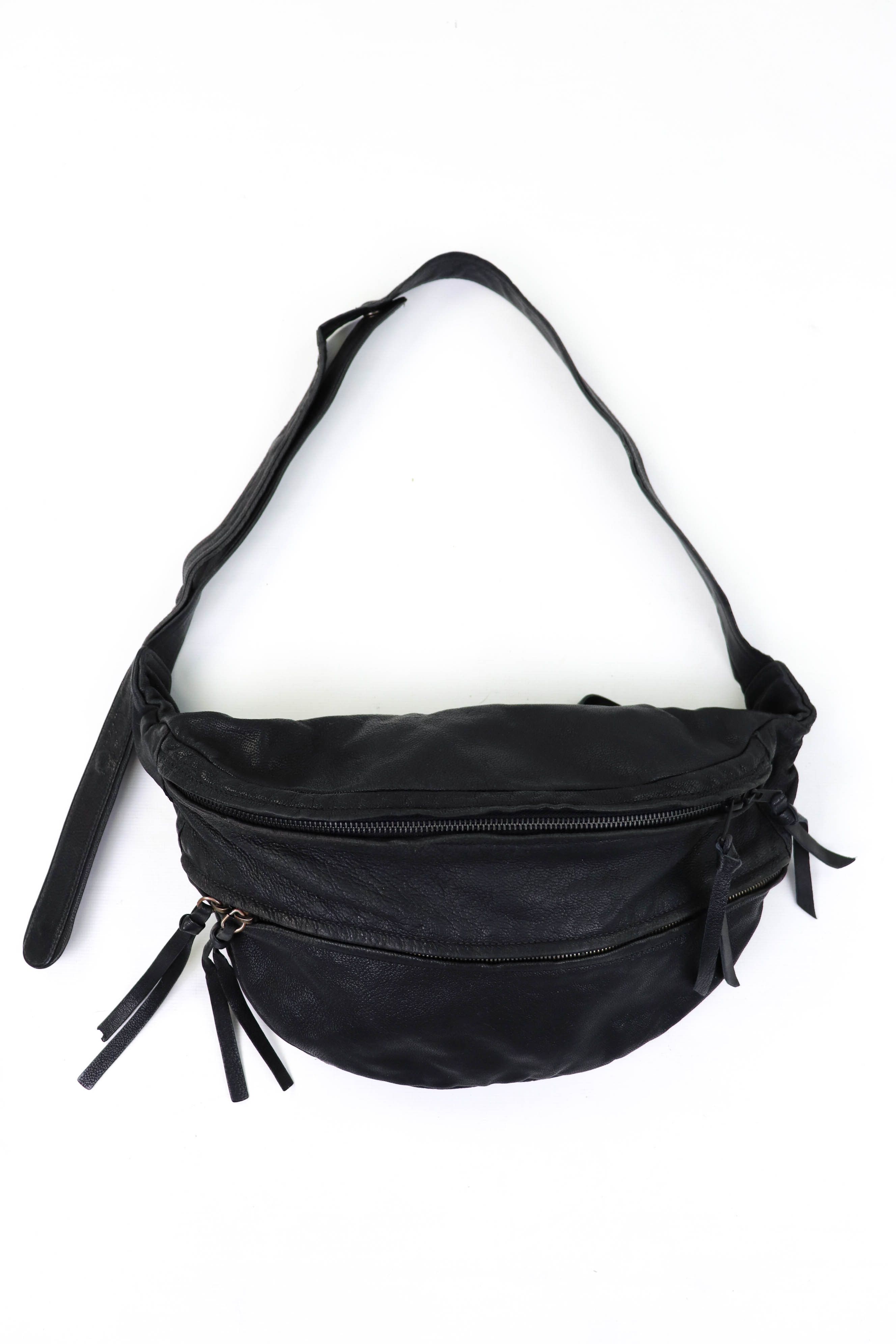Genuine Leather YVONNE KONE (Womens?) Black Leather Oversized Albi Bum Bag Size ONE SIZE - 1 Thumbnail