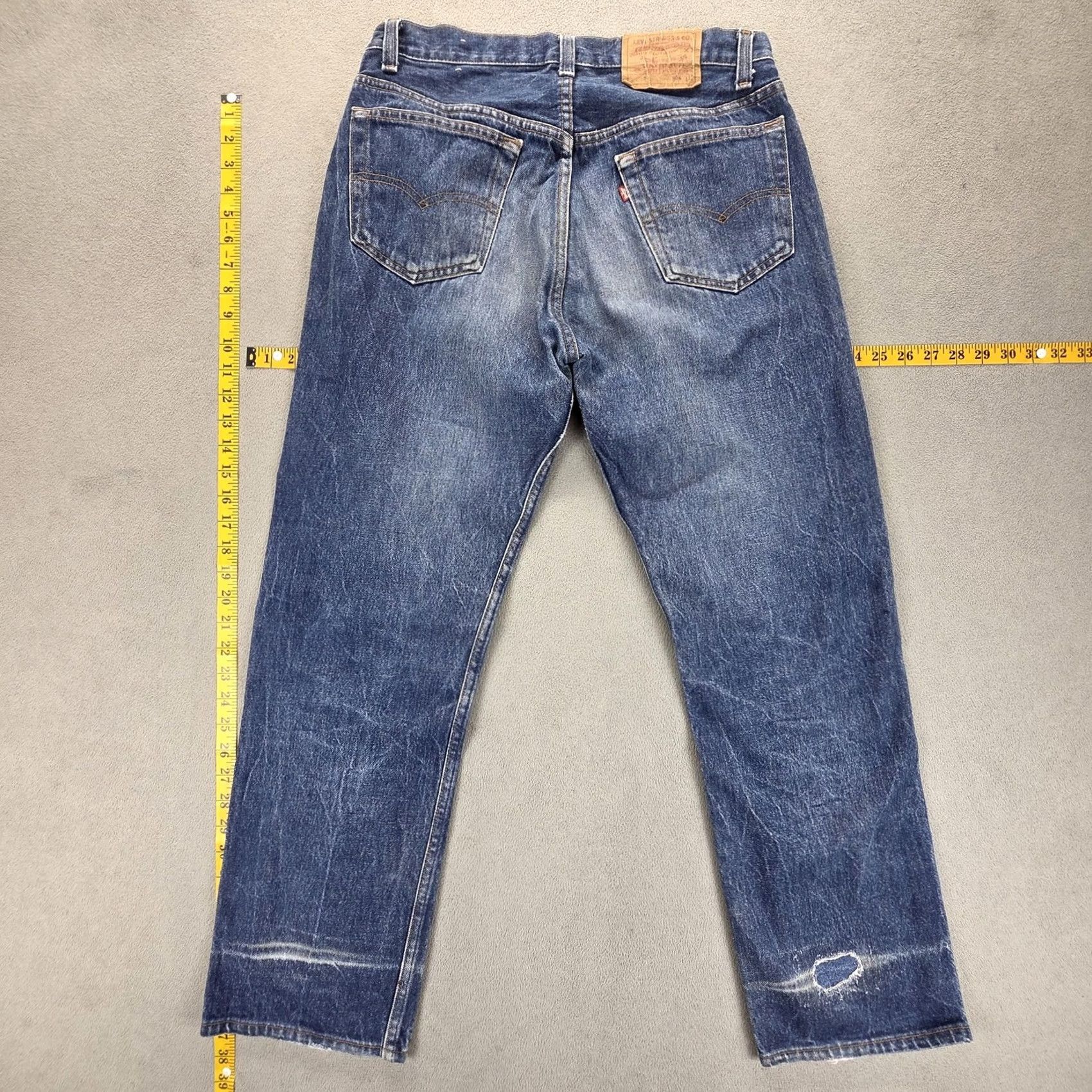 Levi's VTG Levi's 501 Jeans Mens Blue Regular 30x28 Distressed Denim 80s USA Made Button Pockets Logo Vintage Mens Size US 30 / EU 46 - 2 Thumbnail