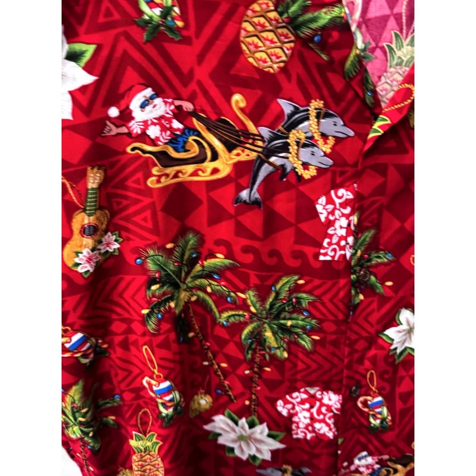 Vintage Bishop Street Hawaiian Santa Claus Christmas BUTTON UP SHIRT Large L Mens Size US L / EU 52-54 / 3 - 6 Thumbnail