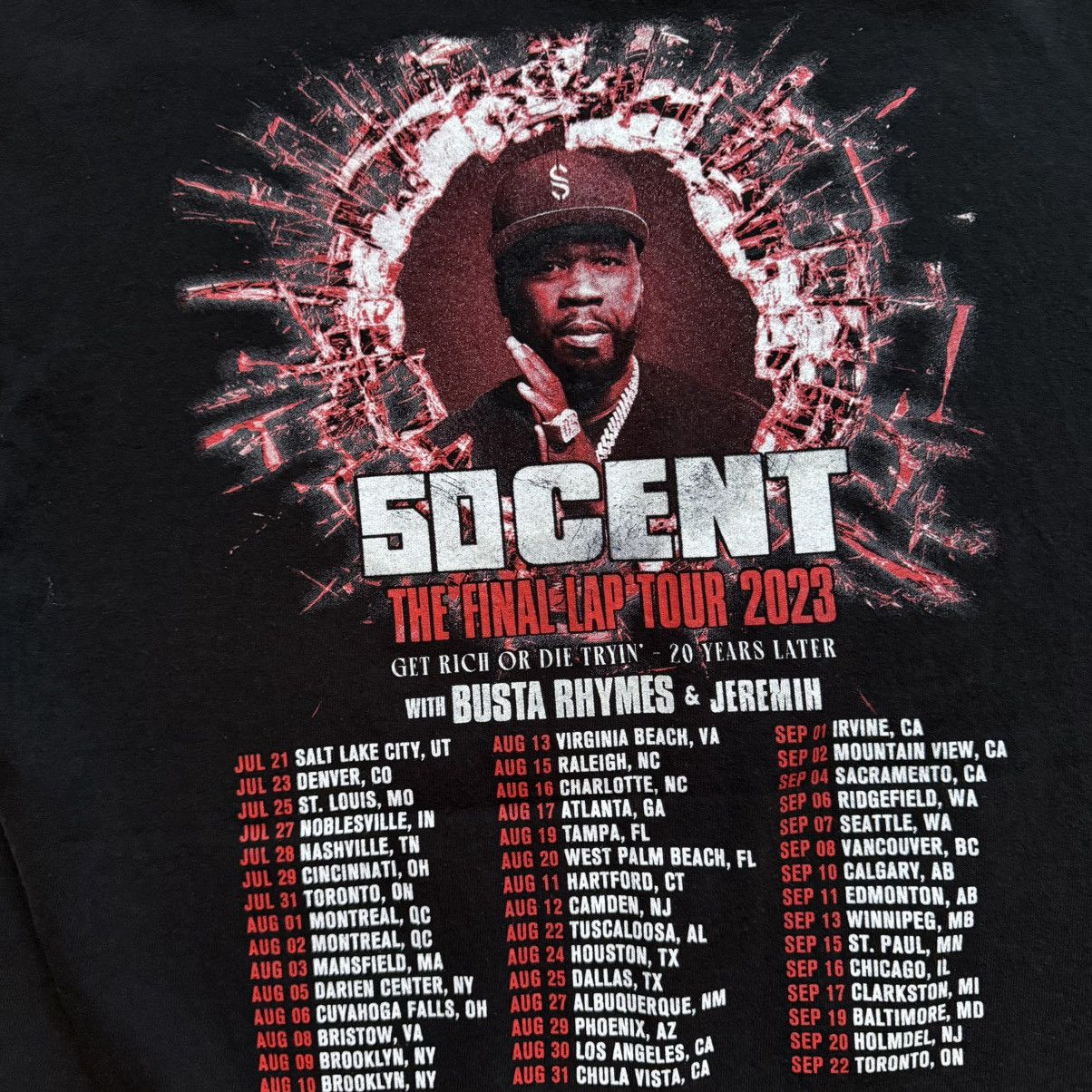 50 Cent 50 Cent The Final Lap Tour T-Shirt Size US L / EU 52-54 / 3 - 6 Thumbnail