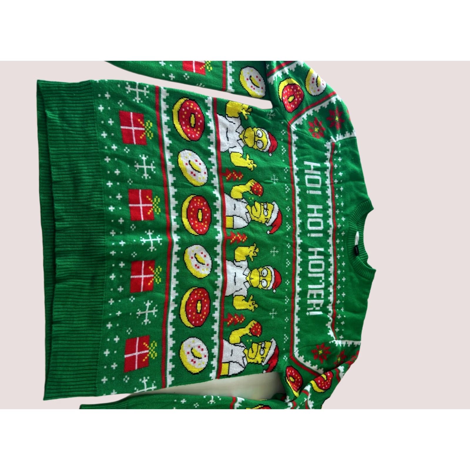 Vintage The Simpsons Ho Ho Donut Christmas SWEATER Medium M Shirt Mens Size US M / EU 48-50 / 2 - 1 Thumbnail