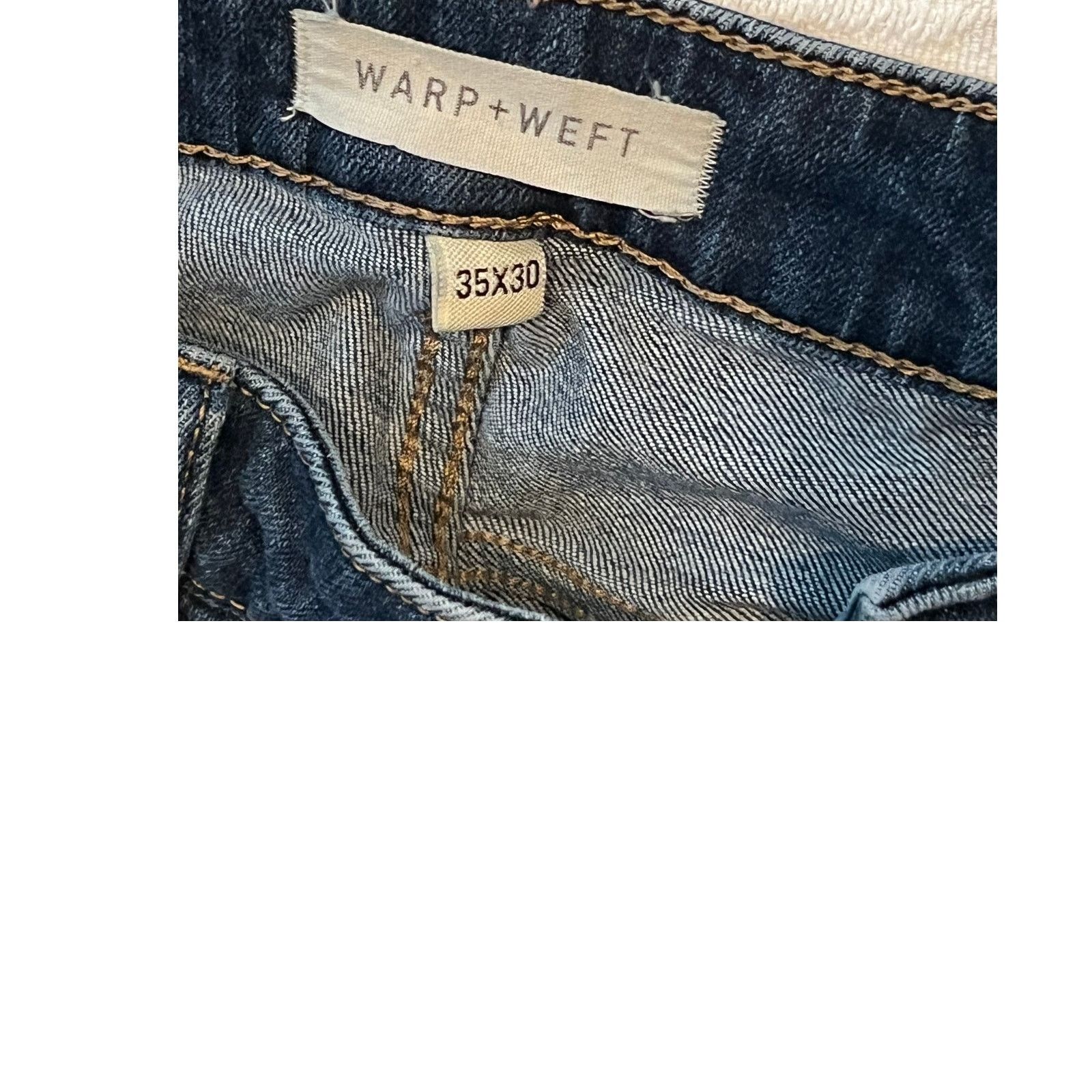 Warpweft Company Warp + Weft AMS Amsterdam Slim Blue Jeans, Men's 35x30 Size US 35 - 3 Thumbnail