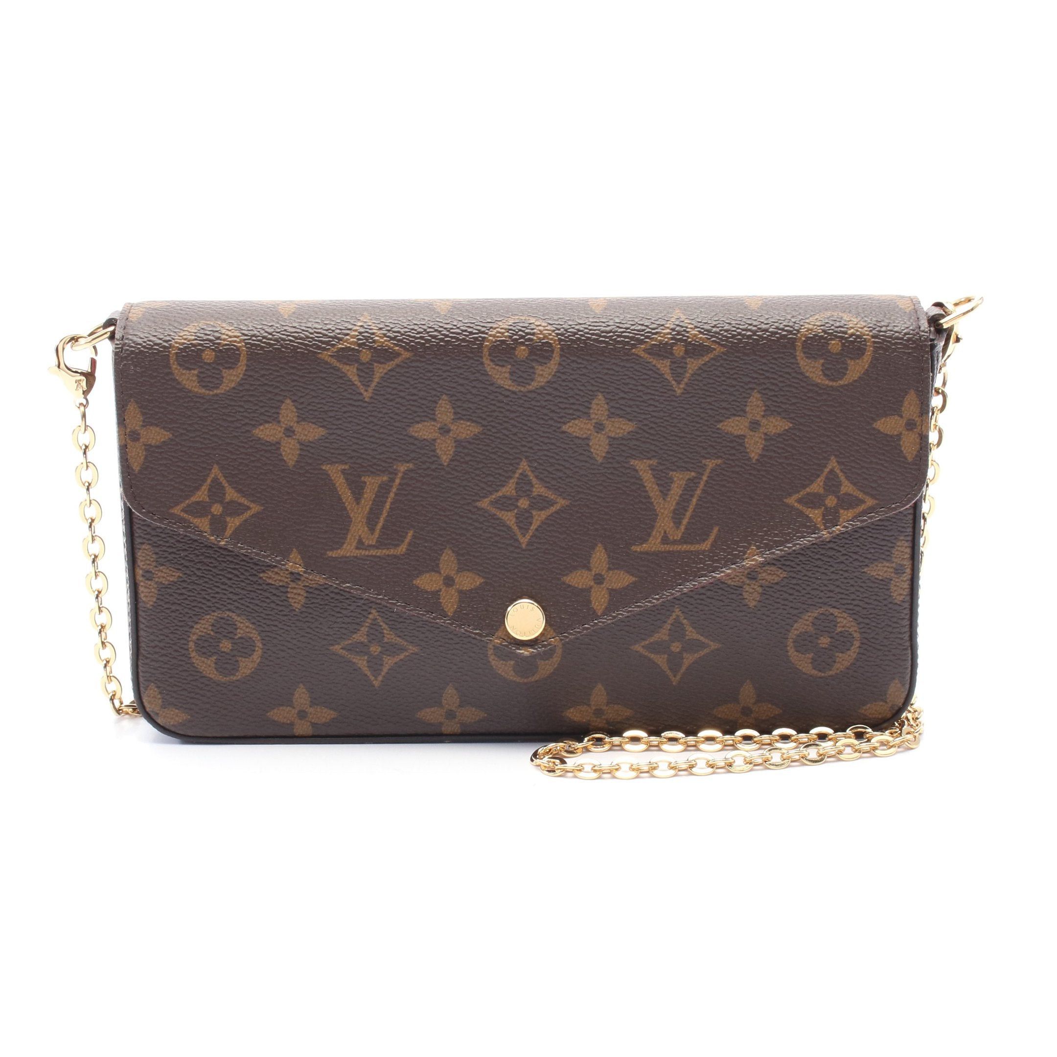 Louis Vuitton Louis Vuitton Pochette Felicie Monogram Fuchsia Chain Shoulder Bag Brown Size ONE SIZE - 1 Thumbnail