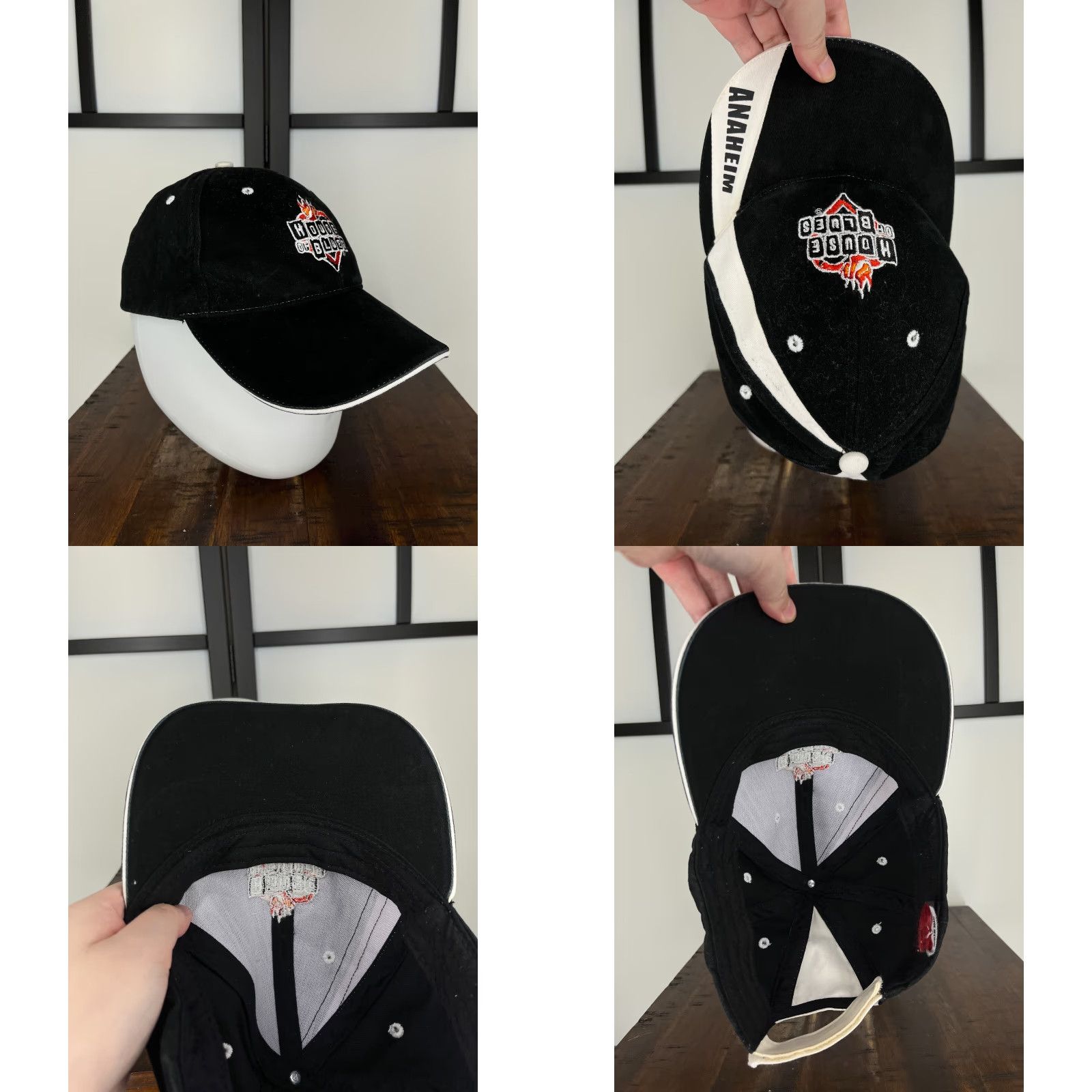 Vintage House of Blues Hat Cap Strap Back Adult One Size Black Cotton Music Logo, Baseball Cap, Twill, Adjustable Men Size ONE SIZE - 8 Thumbnail