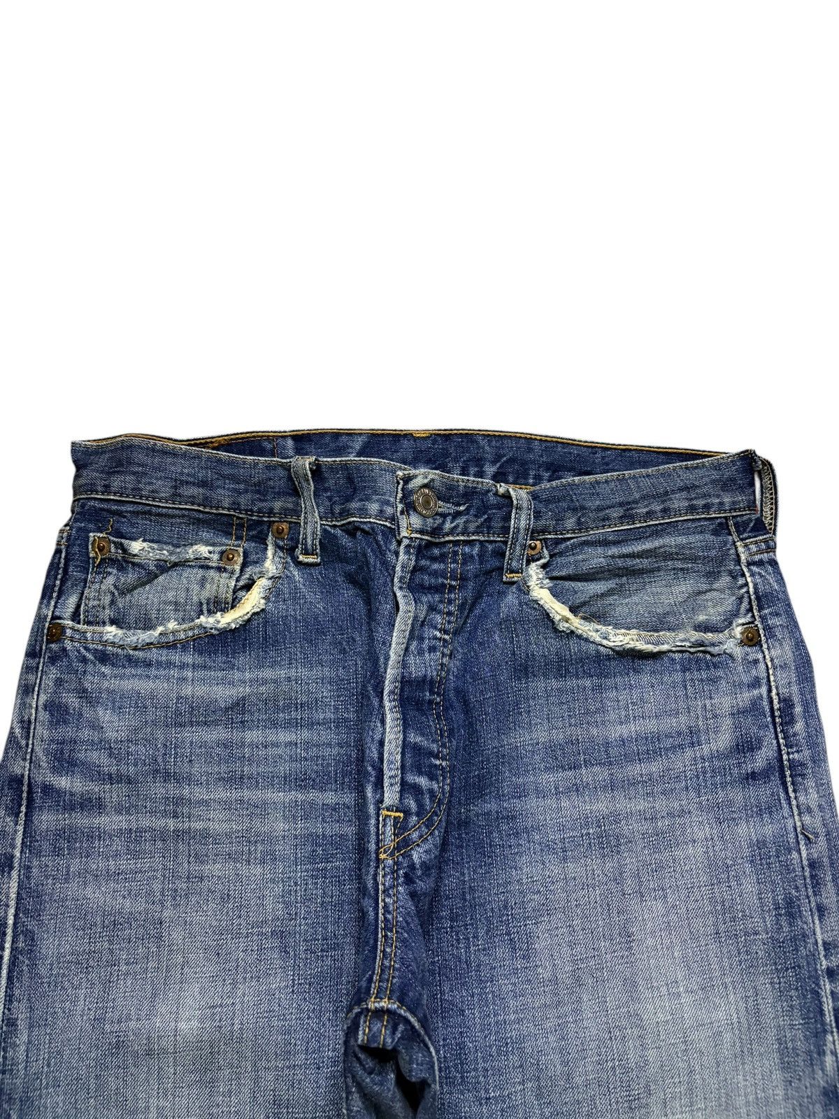Levi's Vintage 90s Levis 501 Faded Wash Distressed Loose Jeans Size US 30 / EU 46 - 4 Thumbnail