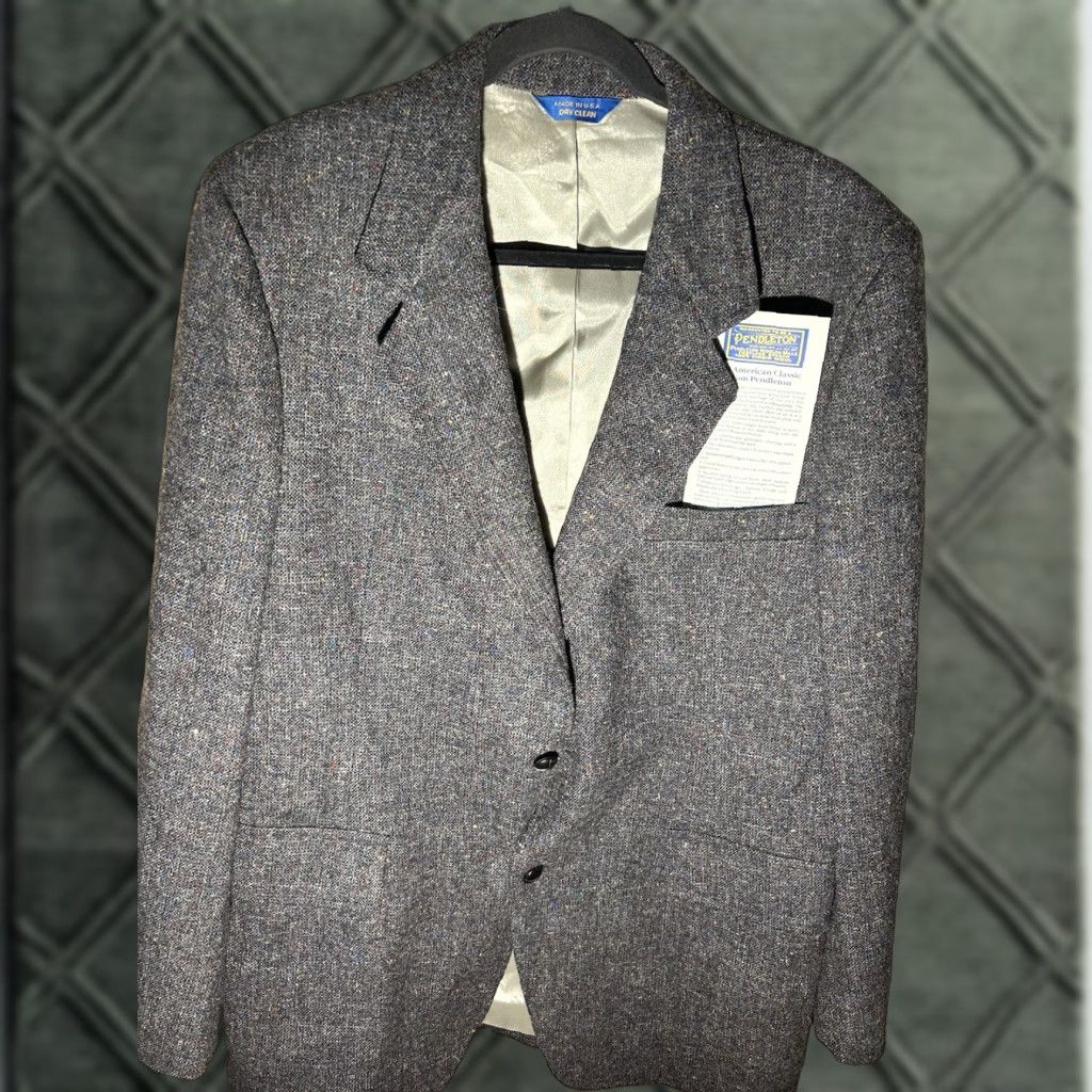 VINTAGE Pendleton Blazer Men’s 42 Long Multicolor Wool Big & Tall Classic Jacket Coat Blank