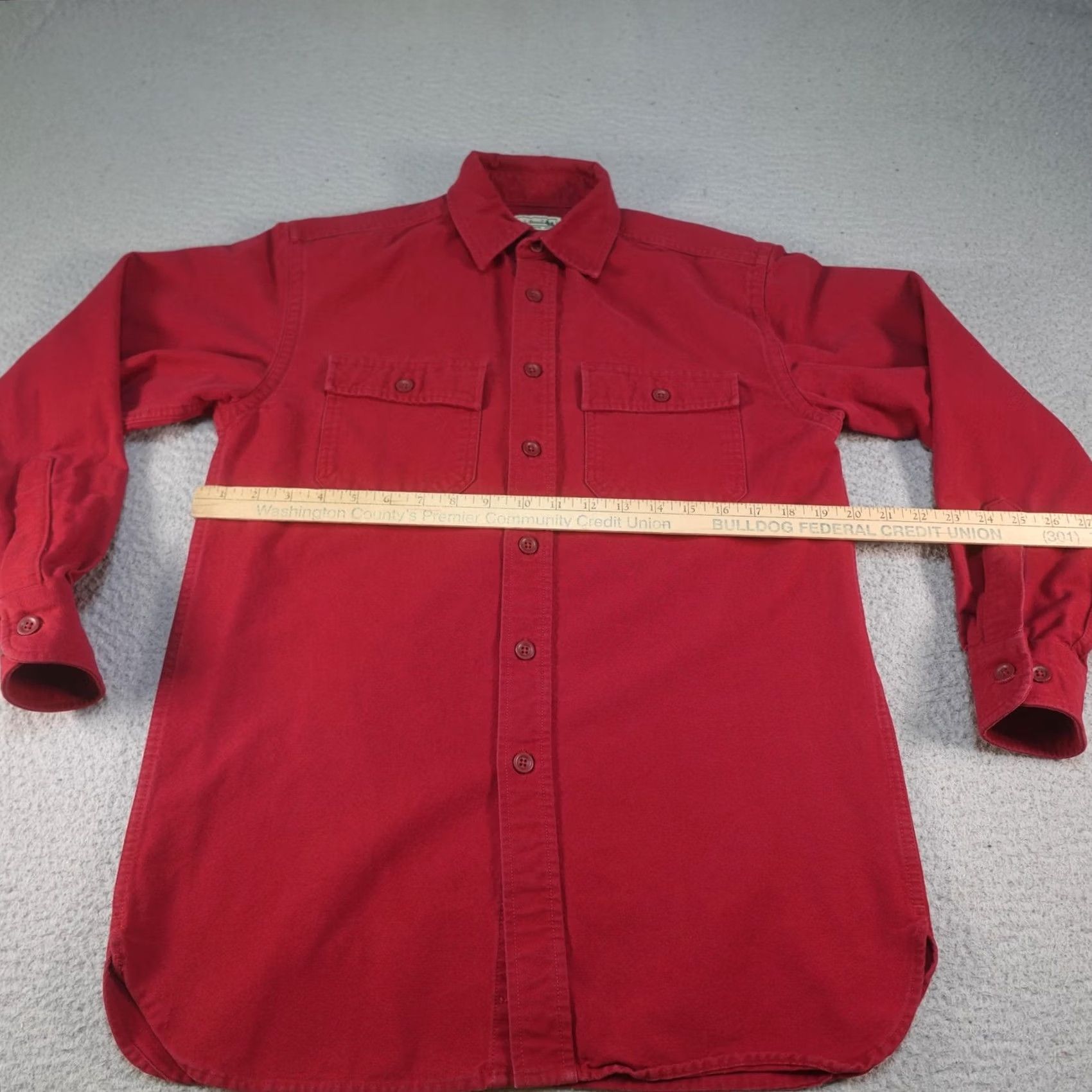 Vintage L.L. Bean Shirt Mens Small Red Brushed Cotton Button-Up Casual Outdoor Fall Navy? Size US S / EU 44-46 / 1 - 4 Thumbnail