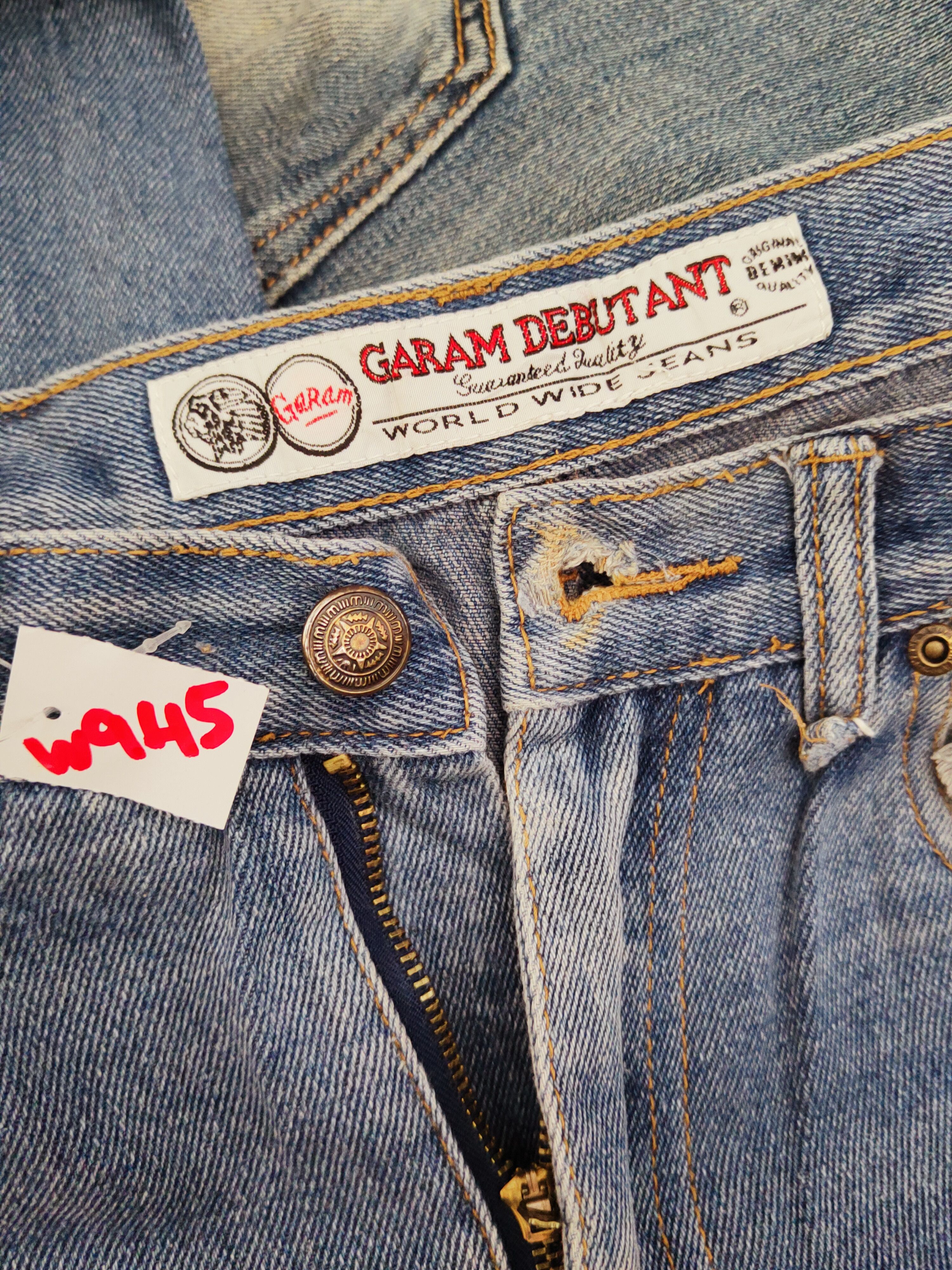 Japanese Brand Garam Debutant Blue Distressed Ripped Jeans #W945 Size US 32 / EU 48 - 14 Thumbnail