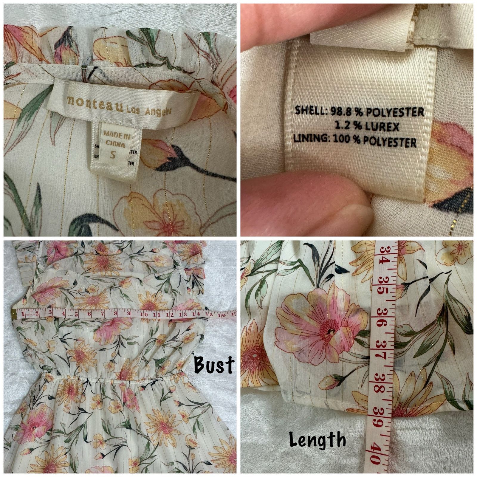 Unknown London Monteau Los Angeles Floral Dress Women Size S Small USED Size S / US 4 / IT 40 - 7 Thumbnail