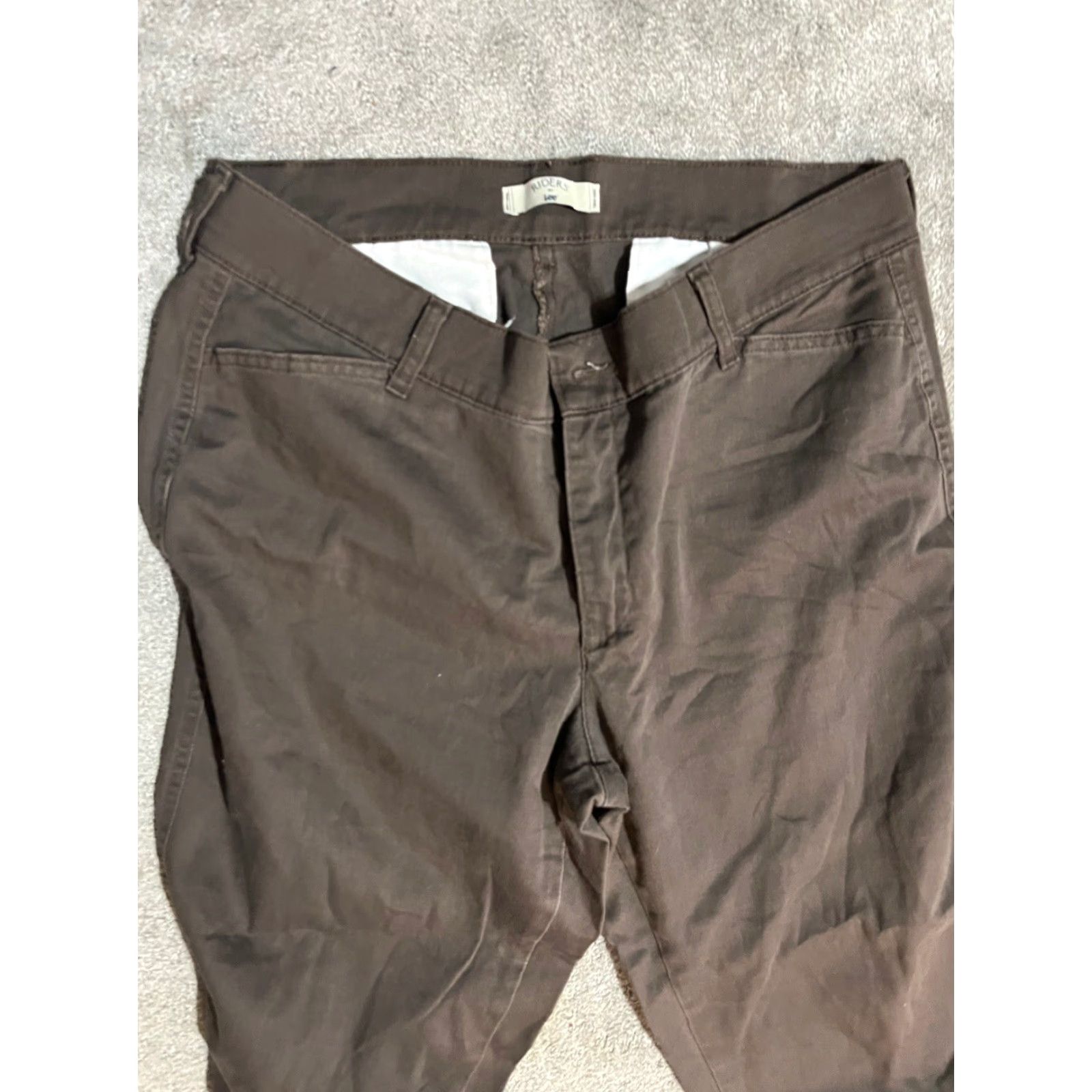 Lee Lee Pants Womens 16 Long Brown Bootcut Flat Front Stretch Cotton Blend Size 38" / US 16 / IT 52 - 2 Thumbnail