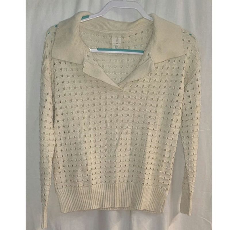 Joie Joie Open Knit Collared Sweater Beige Size Small Size S / US 4 / IT 40 - 1 Thumbnail