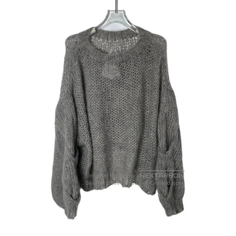 Loewe Loewe Classic Logo High-End Grey Openwork Crewneck Long Sl Size XS / US 0-2 / IT 36-38 - 1 Thumbnail