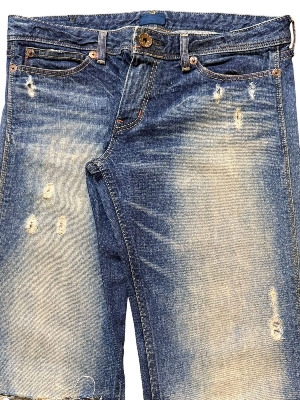 Edwin Vintage Y2K Edwin Mud Wash Faded Distressed Wide Leg Flare Size US 32 / EU 48 - 4 Thumbnail