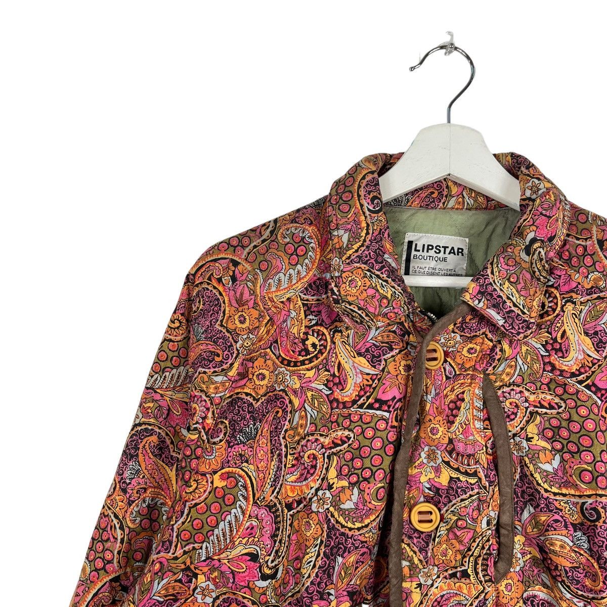 Designer 🔥 VINTAGE 90s LIPSTAR BOUTIQUE PAISLEY BOMBER JACKET Size US M / EU 48-50 / 2 - 8 Thumbnail