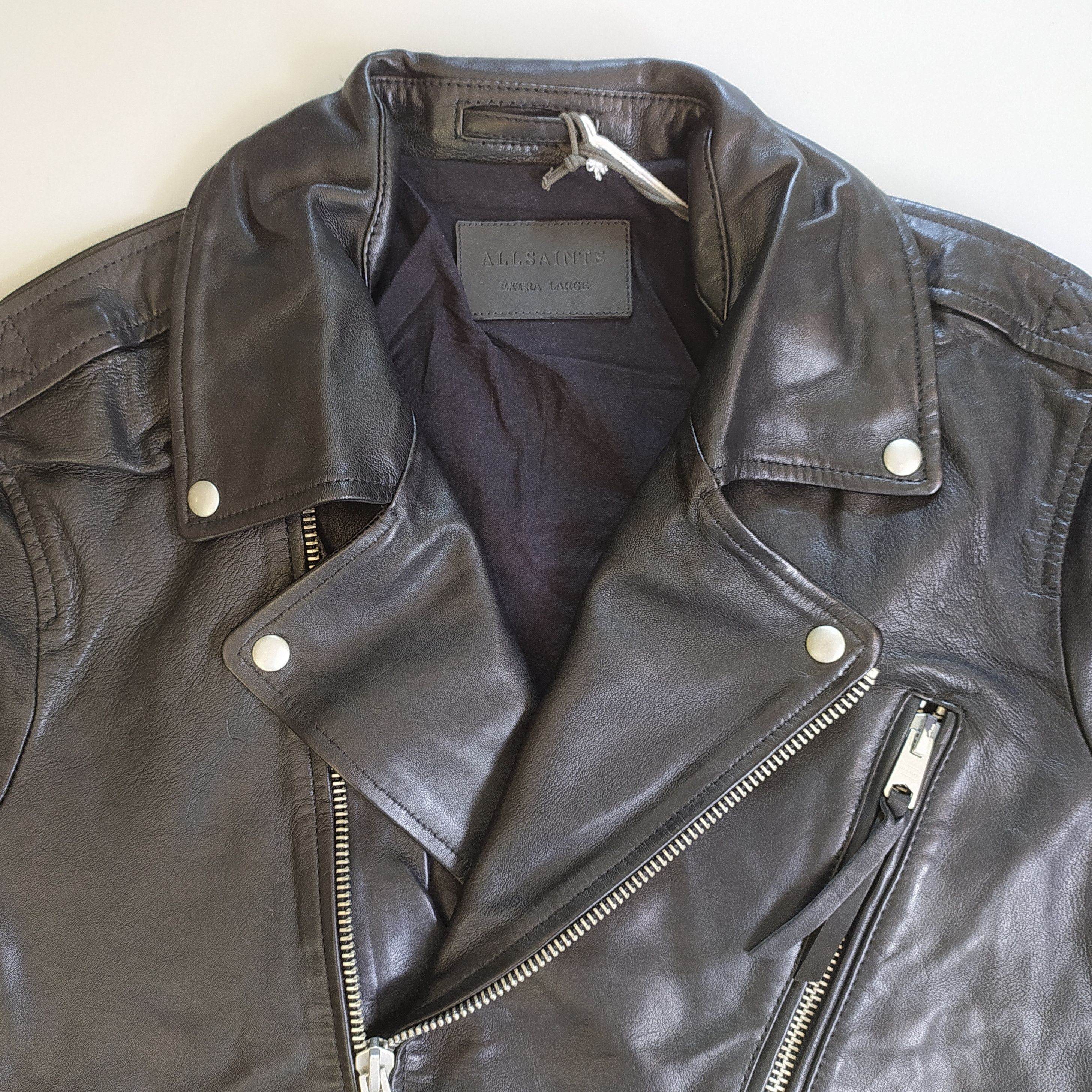 Allsaints ALLSAINTS Allen Biker Leather Jacket Free SHIPPING FTP/9024 Size US XL / EU 56 / 4 - 3 Thumbnail