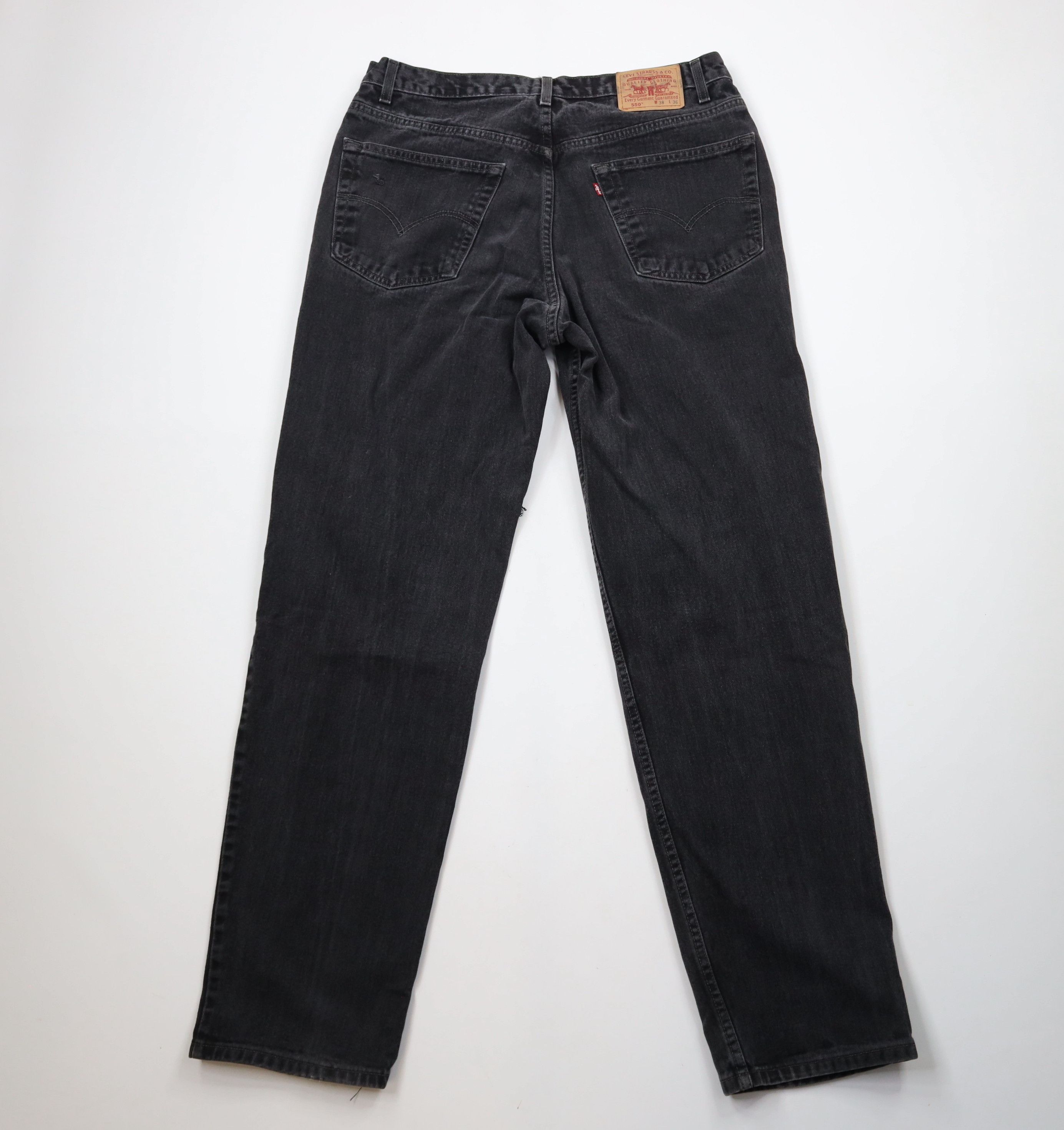 Levi's × Vintage Vintage 90s Levis 550 Relaxed Fit Denim Jeans Black Cotton Size US 36 / EU 52 - 10 Thumbnail